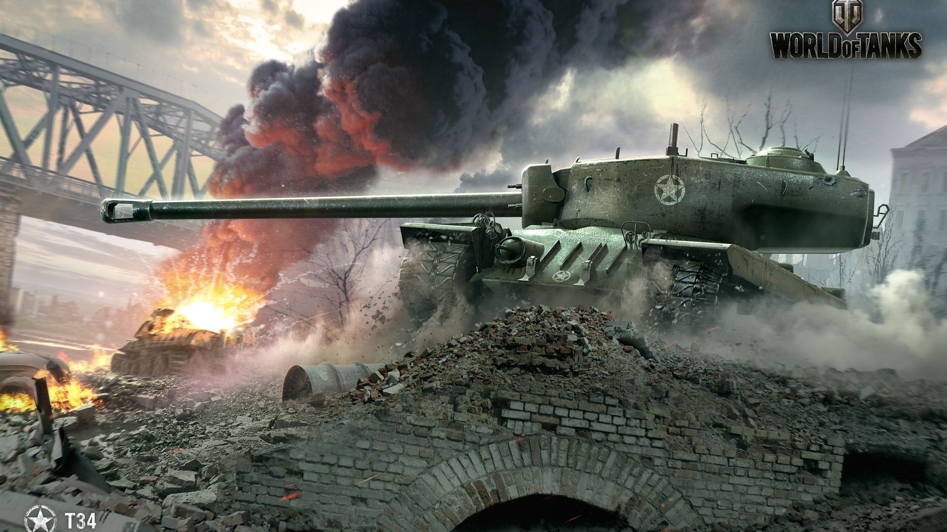World of Tanks T34 Tank Battle HD Wallpaper