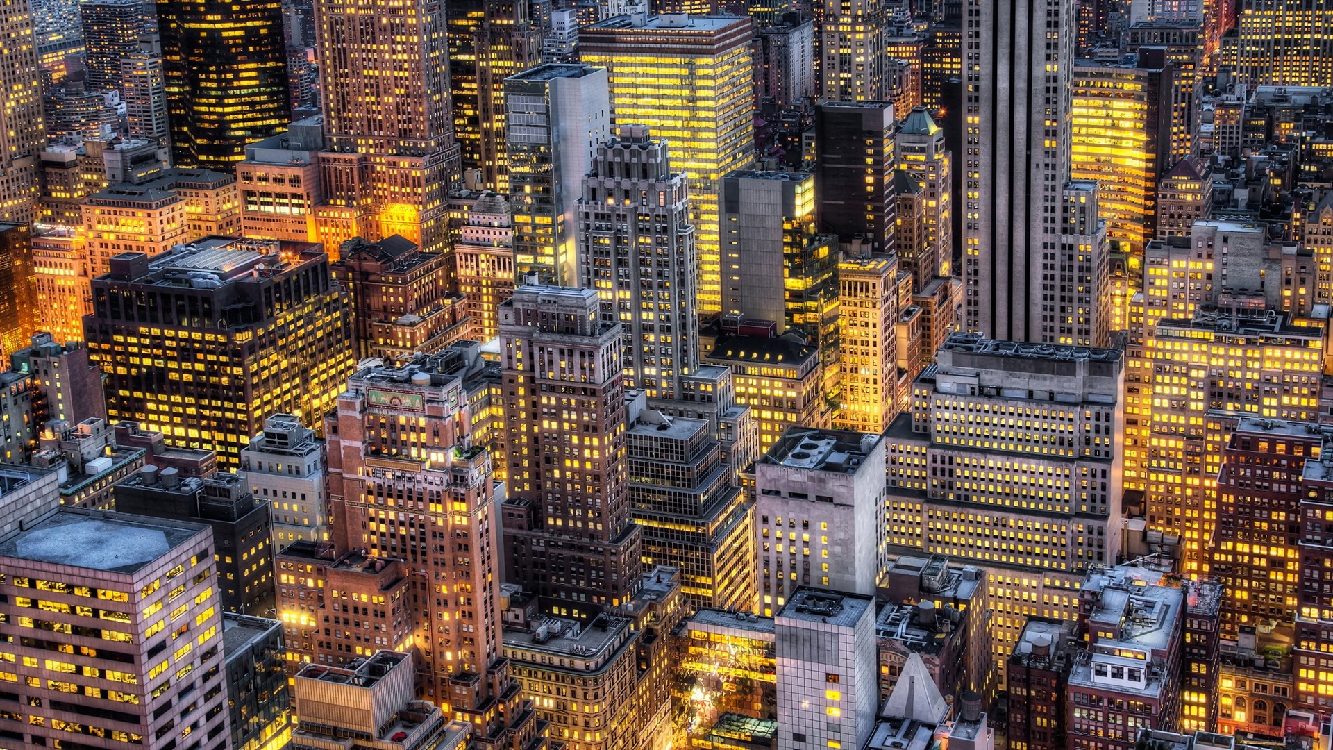 New York City skyline at night HD Wallpaper