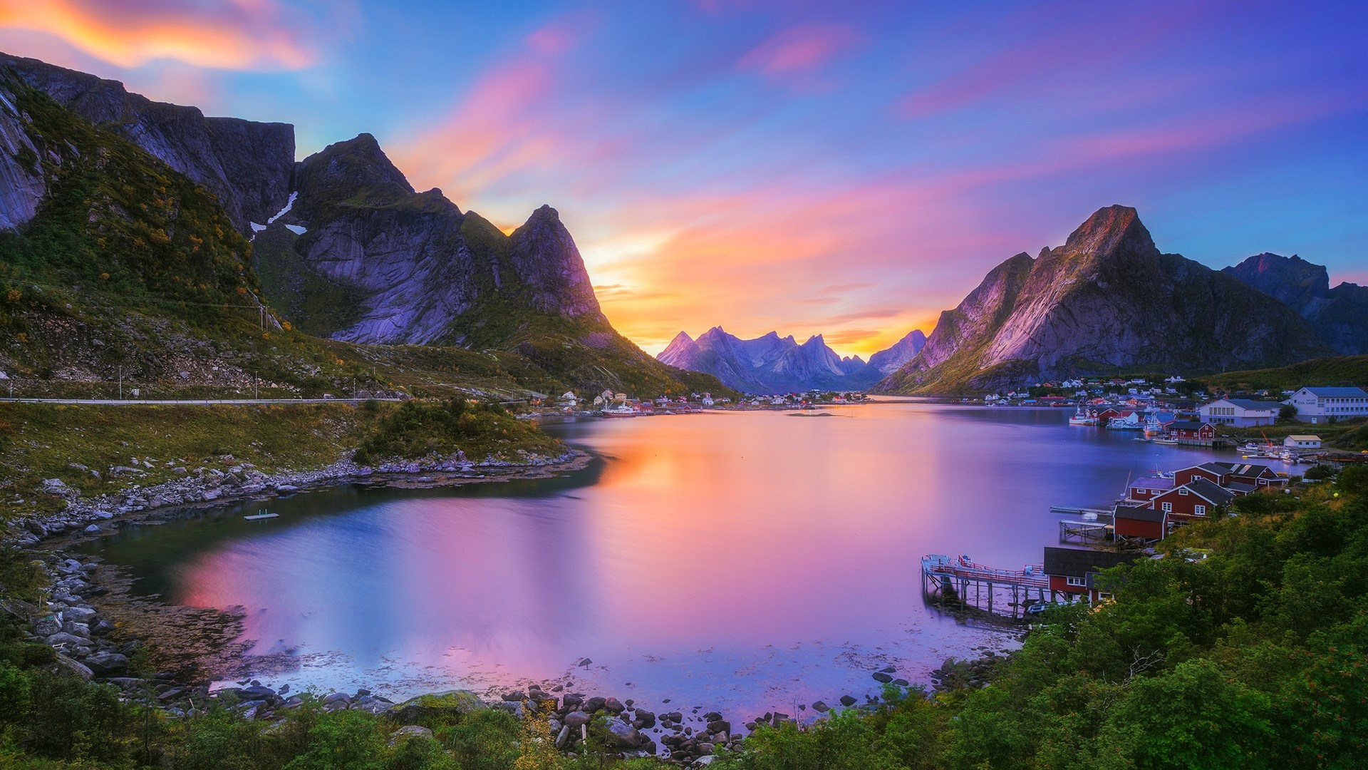 Lofoten Islands, Norway at Sunset HD Wallpaper