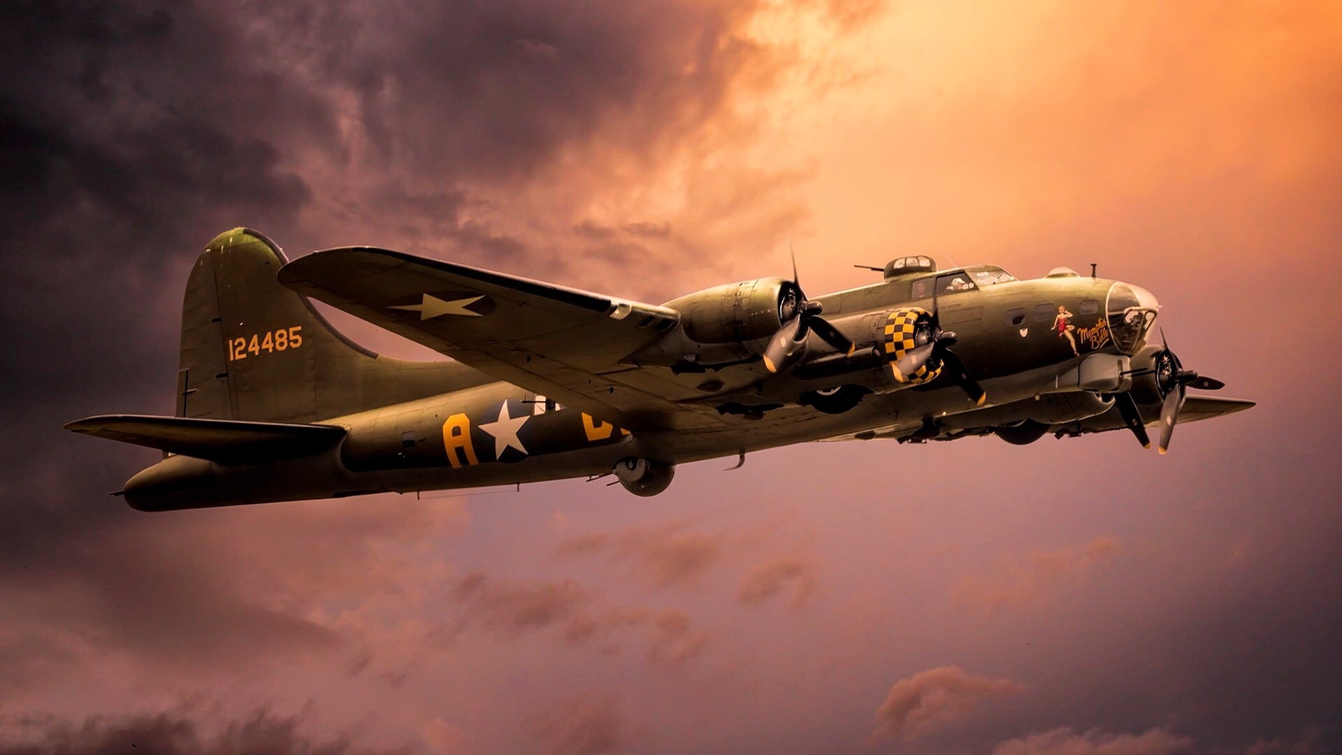 Boeing B-17 Flying Fortress in flight HD Wallpaper