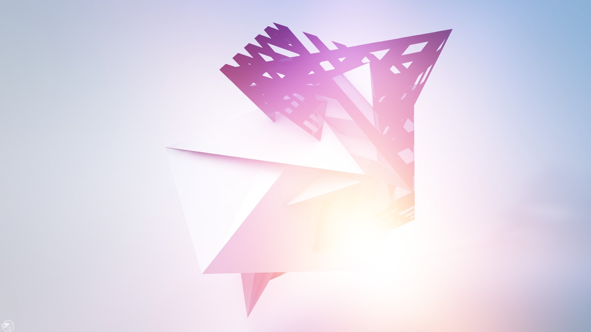 Abstract geometric shapes with purple and pink gradient HD Wallpaper