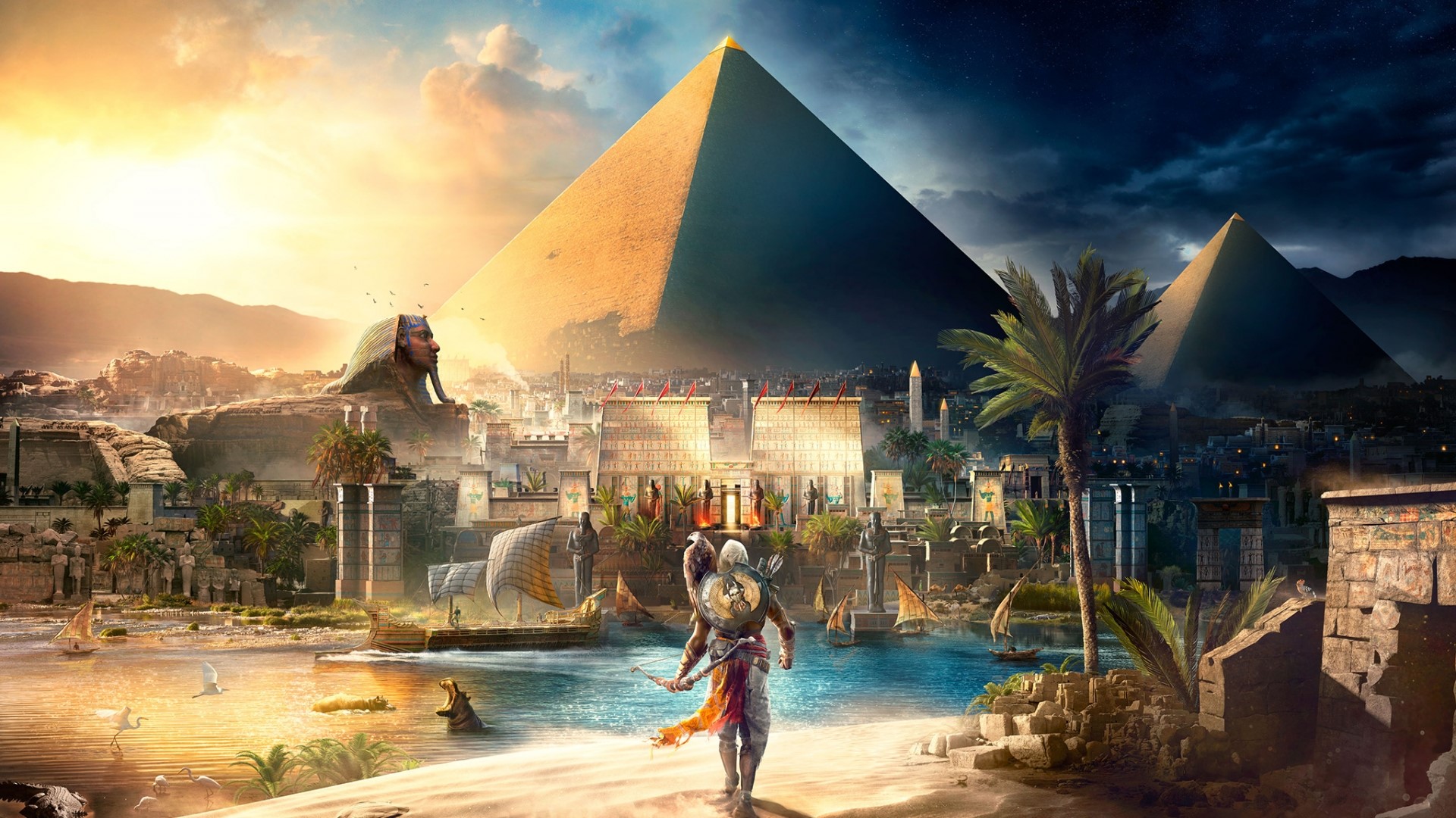 Bayek from Assassin's Creed Origins in Ancient Egypt HD Wallpaper