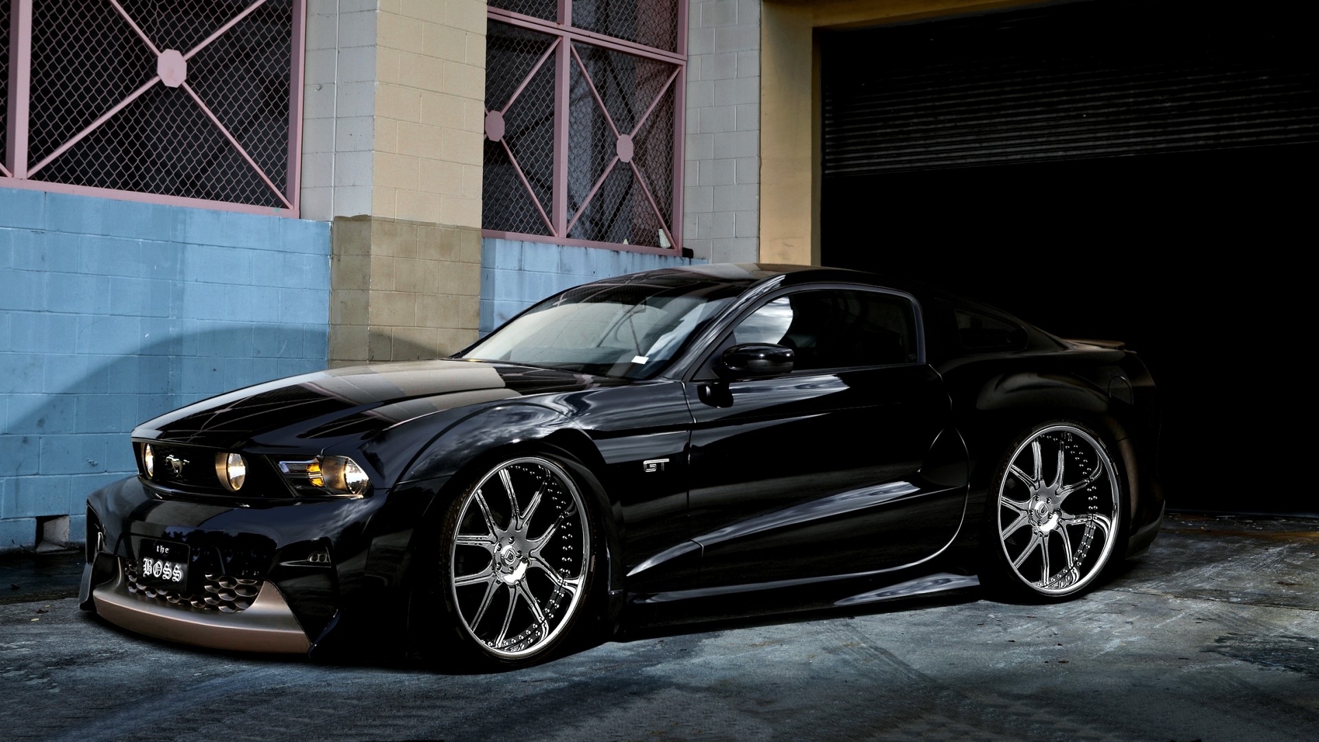 Black Ford Mustang GT Boss HD Wallpaper