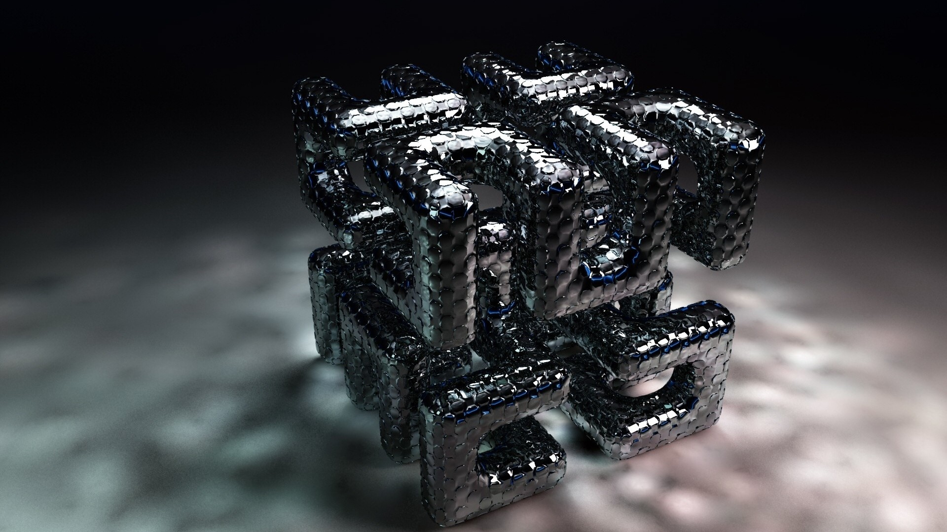 3D Alloy Spiral Cube HD Wallpaper