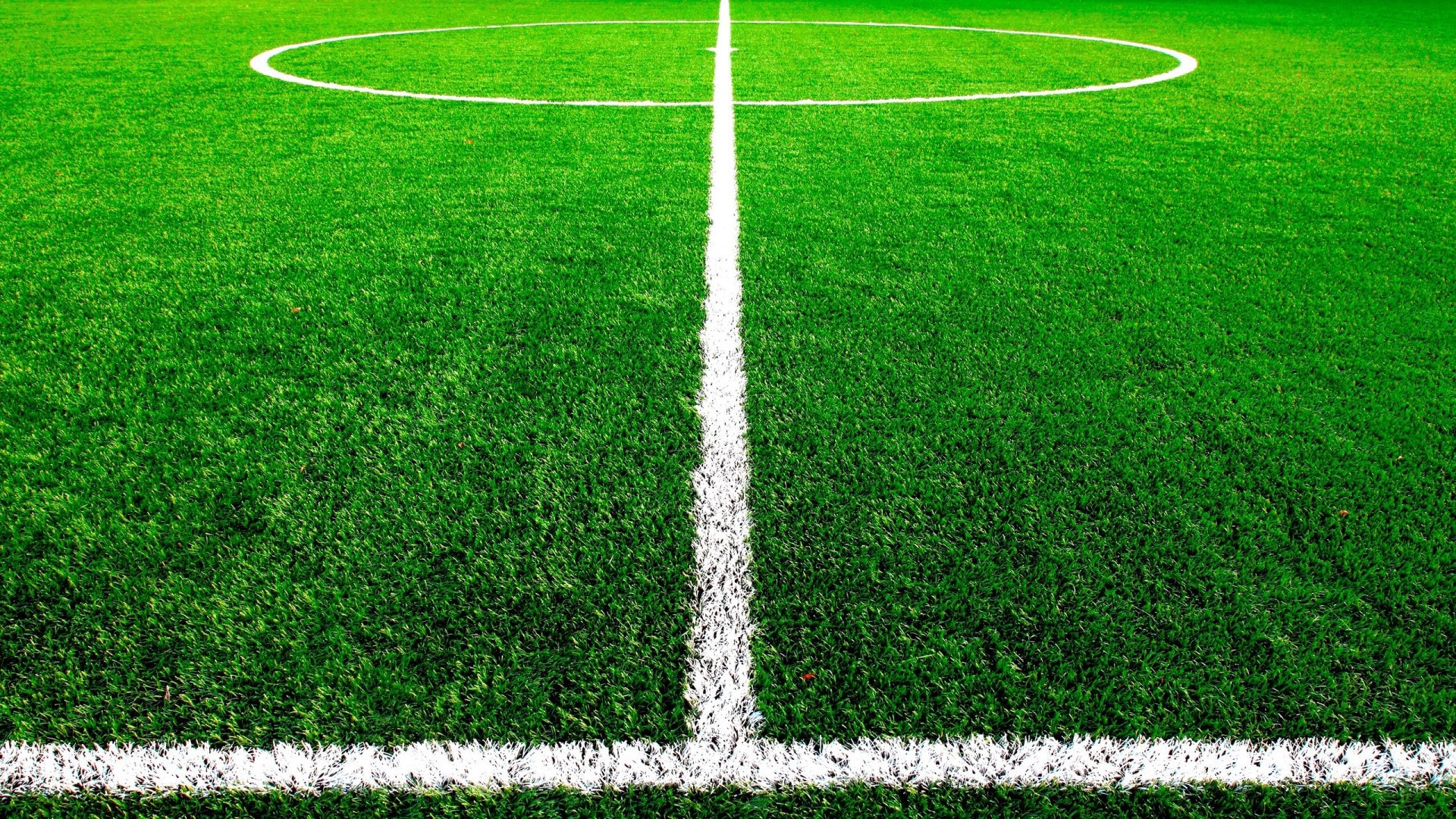 Football field with white lines HD Wallpaper