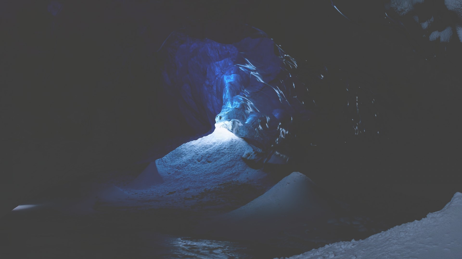 Blue ice cave in Iceland HD Wallpaper