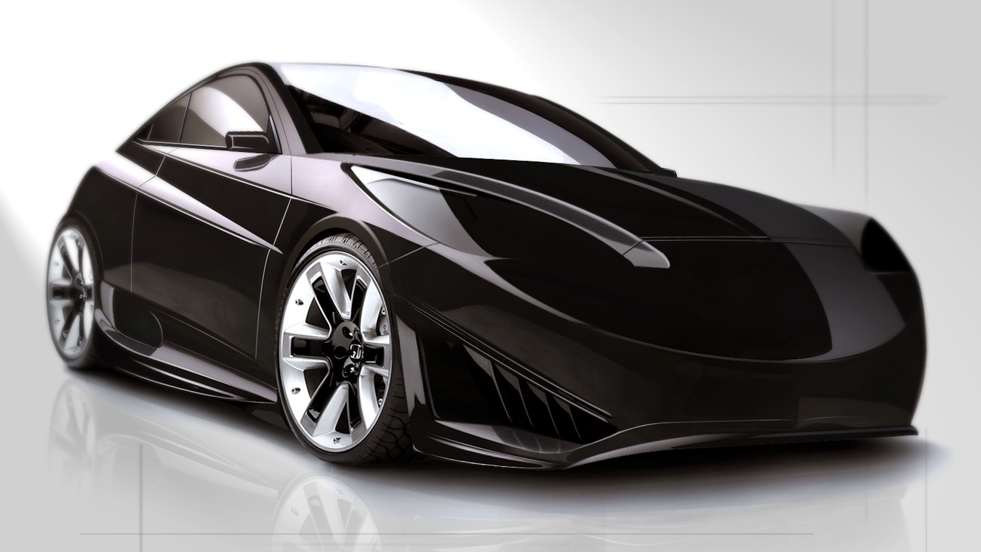 Black concept sports car HD Wallpaper