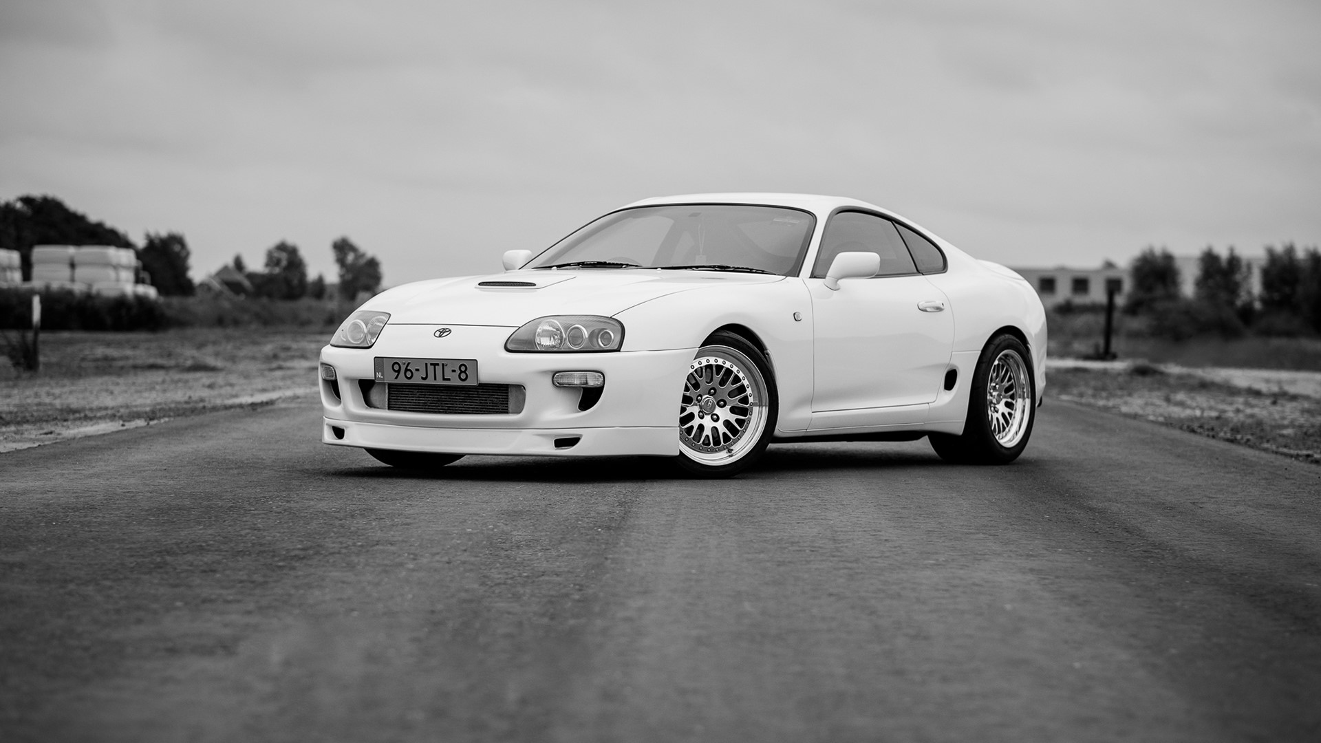 White Toyota Supra on a Road HD Wallpaper