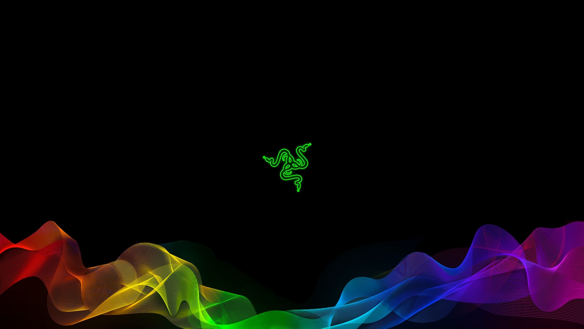 Razer logo with rainbow waves HD Wallpaper