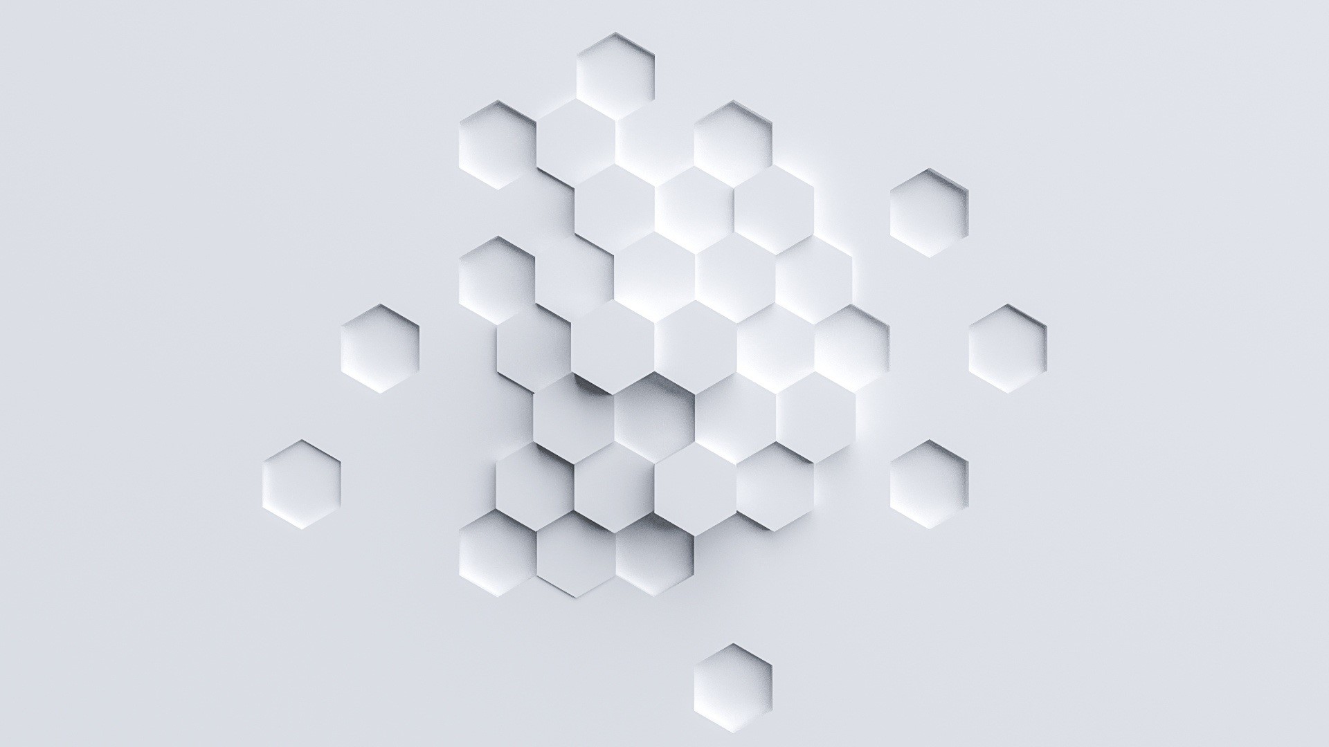 Abstract White Hexagons HD Wallpaper