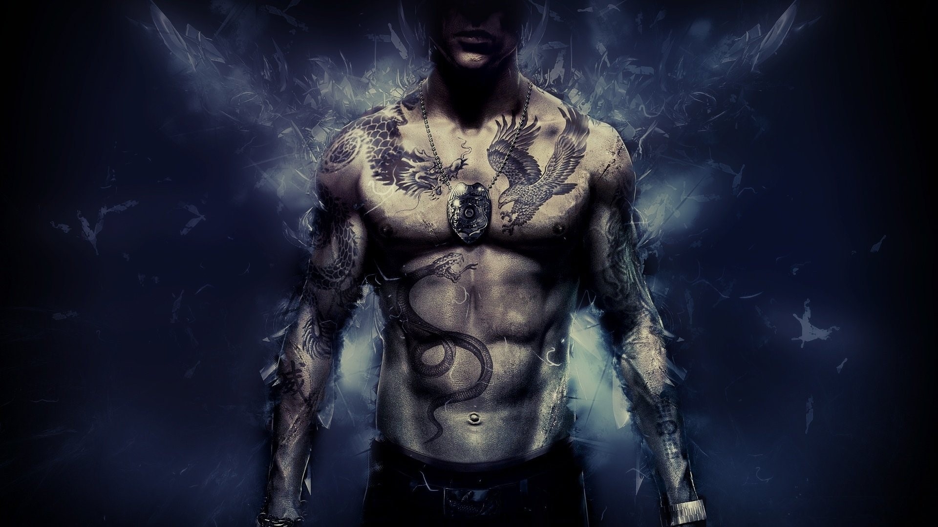 Wei Shen from Sleeping Dogs with tattoos HD Wallpaper