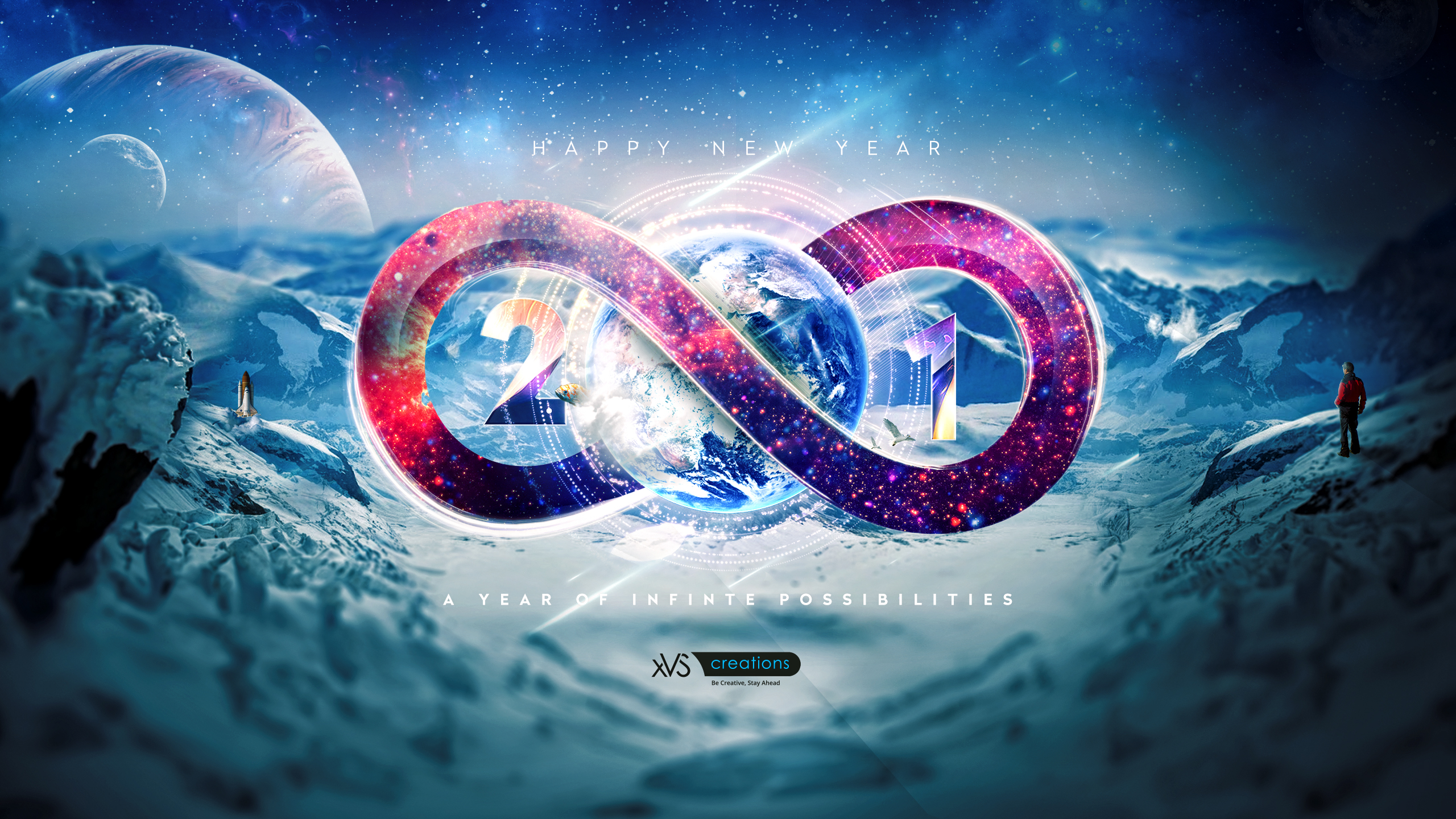 Happy New Year 2021 Infinite Possibilities HD Wallpaper
