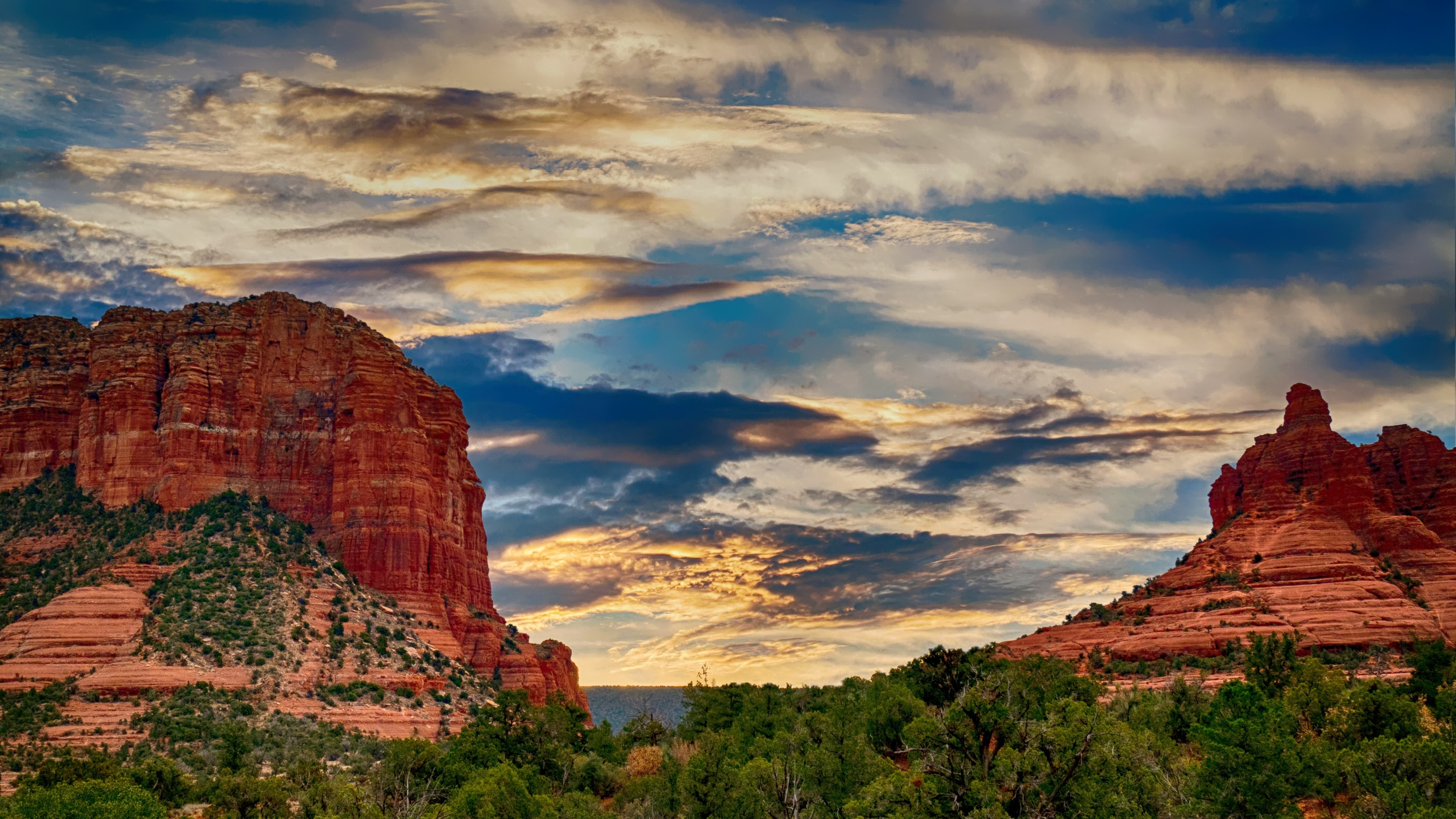 4K Canyon Landscape with Red Rock Formations HD Wallpaper
