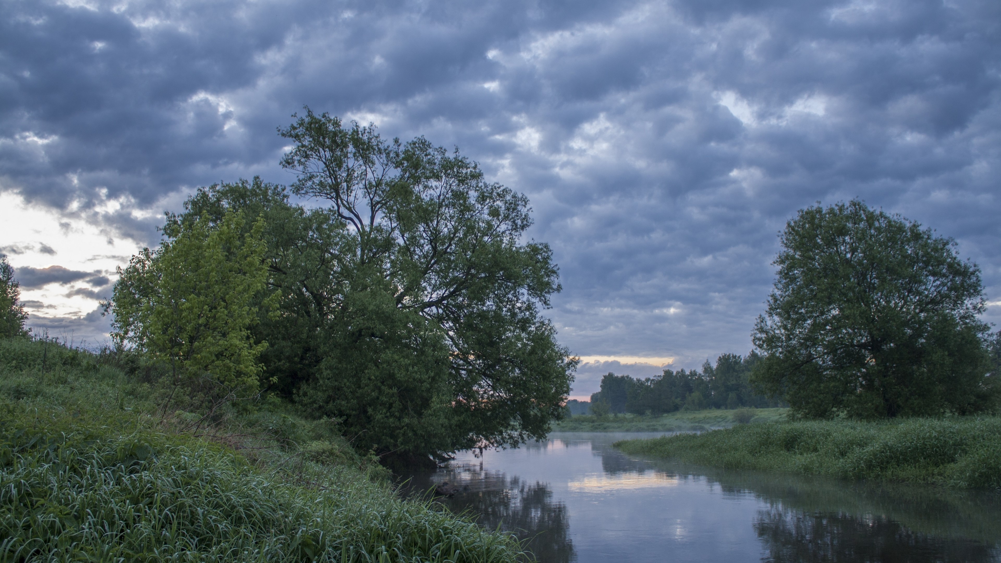 4K Nature Landscape with River and Trees HD Wallpaper