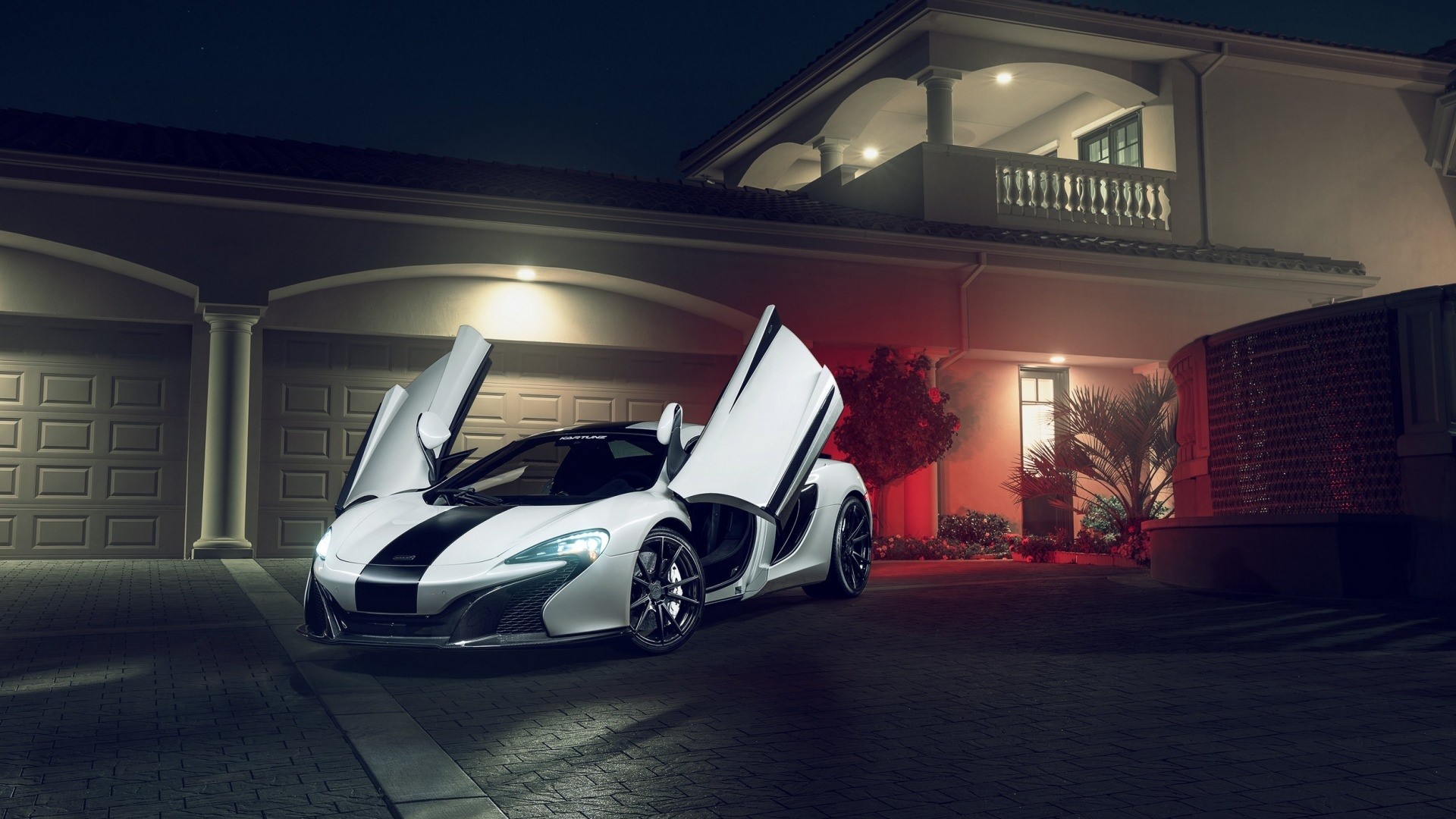 White McLaren with Doors Open HD Wallpaper