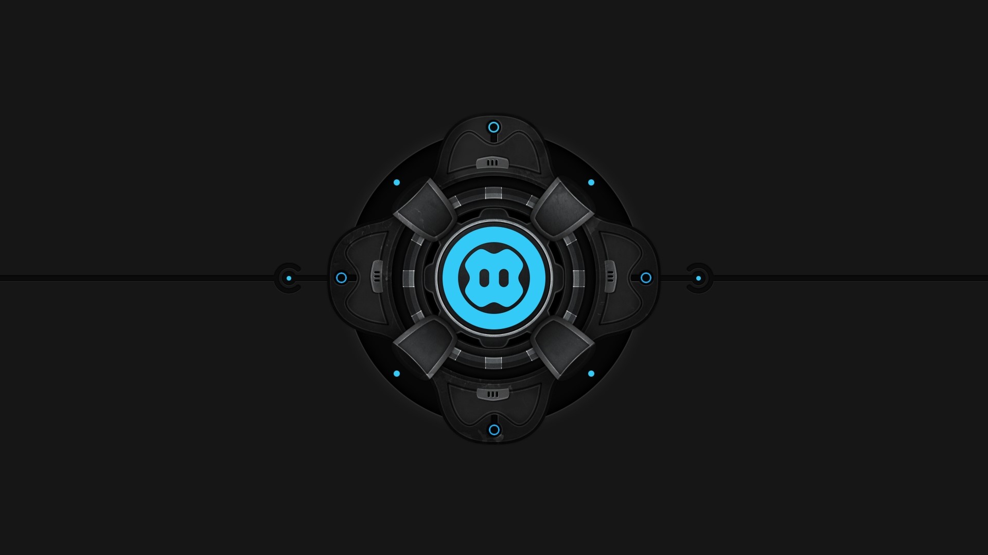3D abstract object with blue symbol HD Wallpaper
