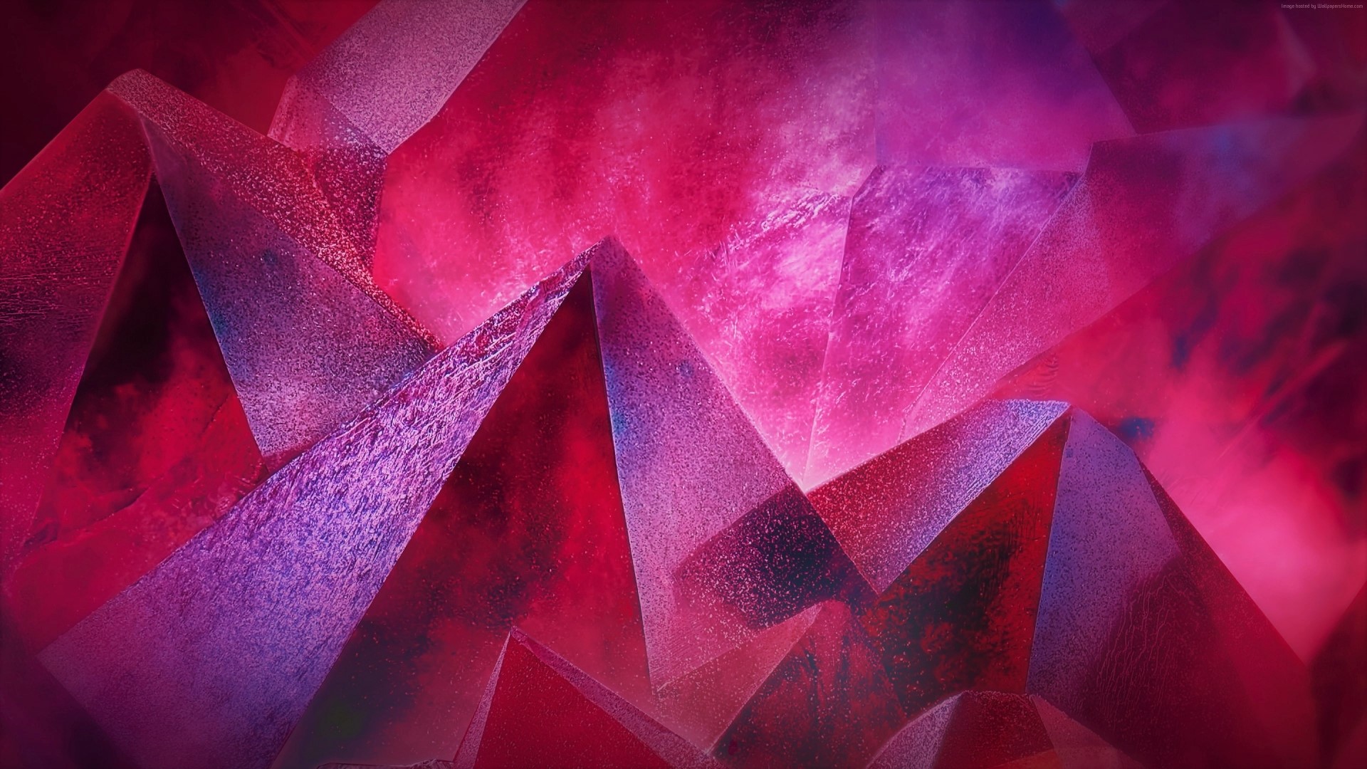 Pink and purple abstract crystal formations HD Wallpaper