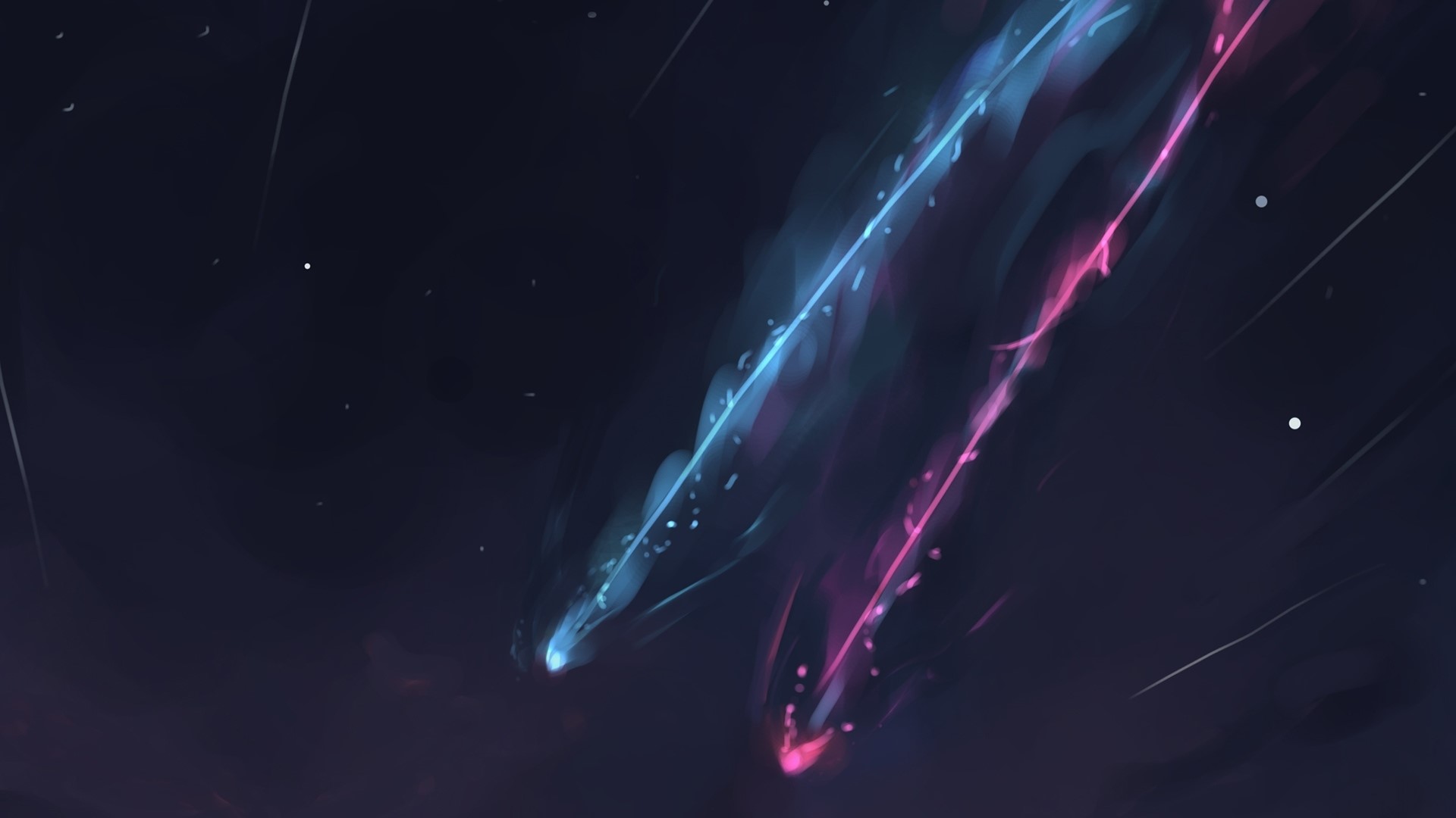 Abstract streaks of light in the night sky HD Wallpaper