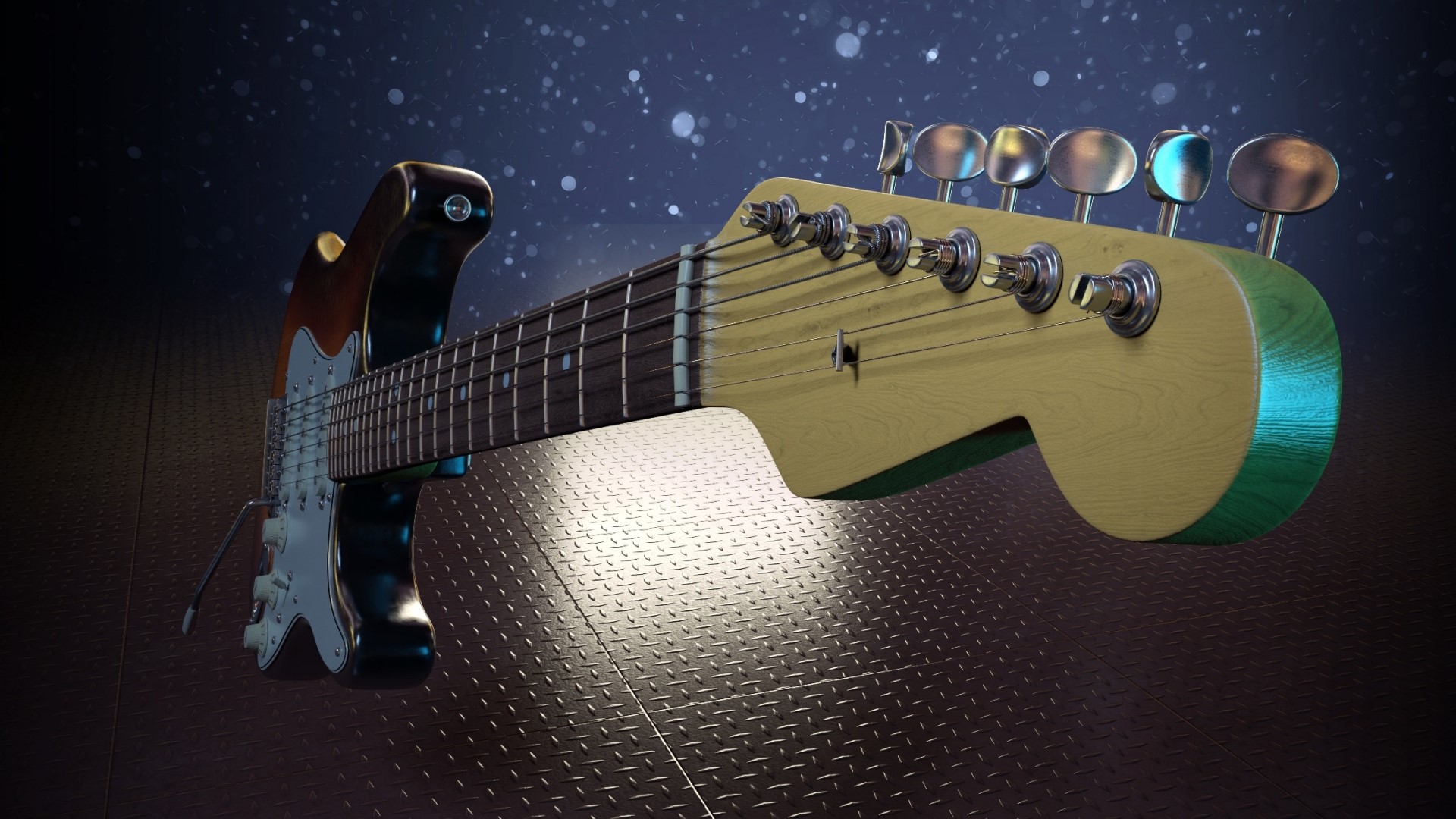 Electric guitar headstock and neck HD Wallpaper