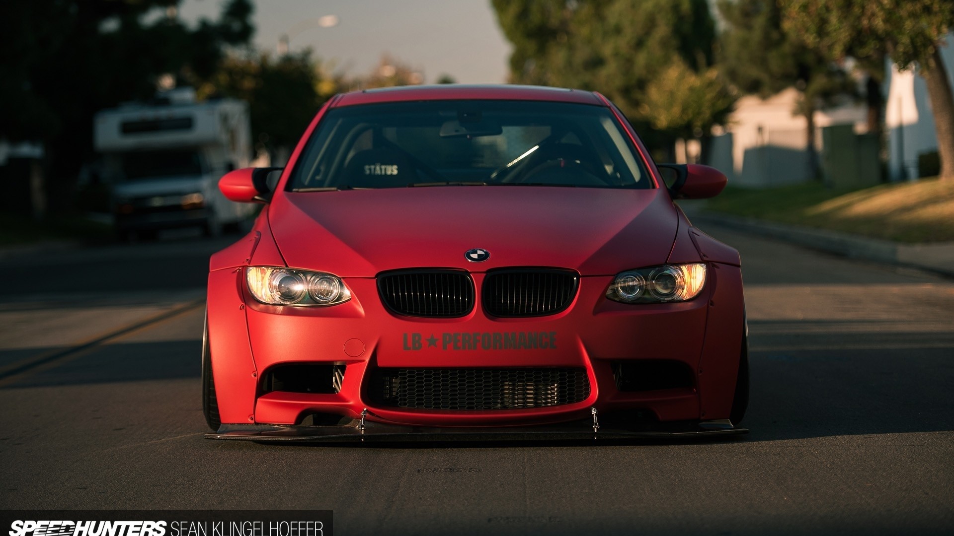 Red BMW M3 with LB Performance body kit HD Wallpaper