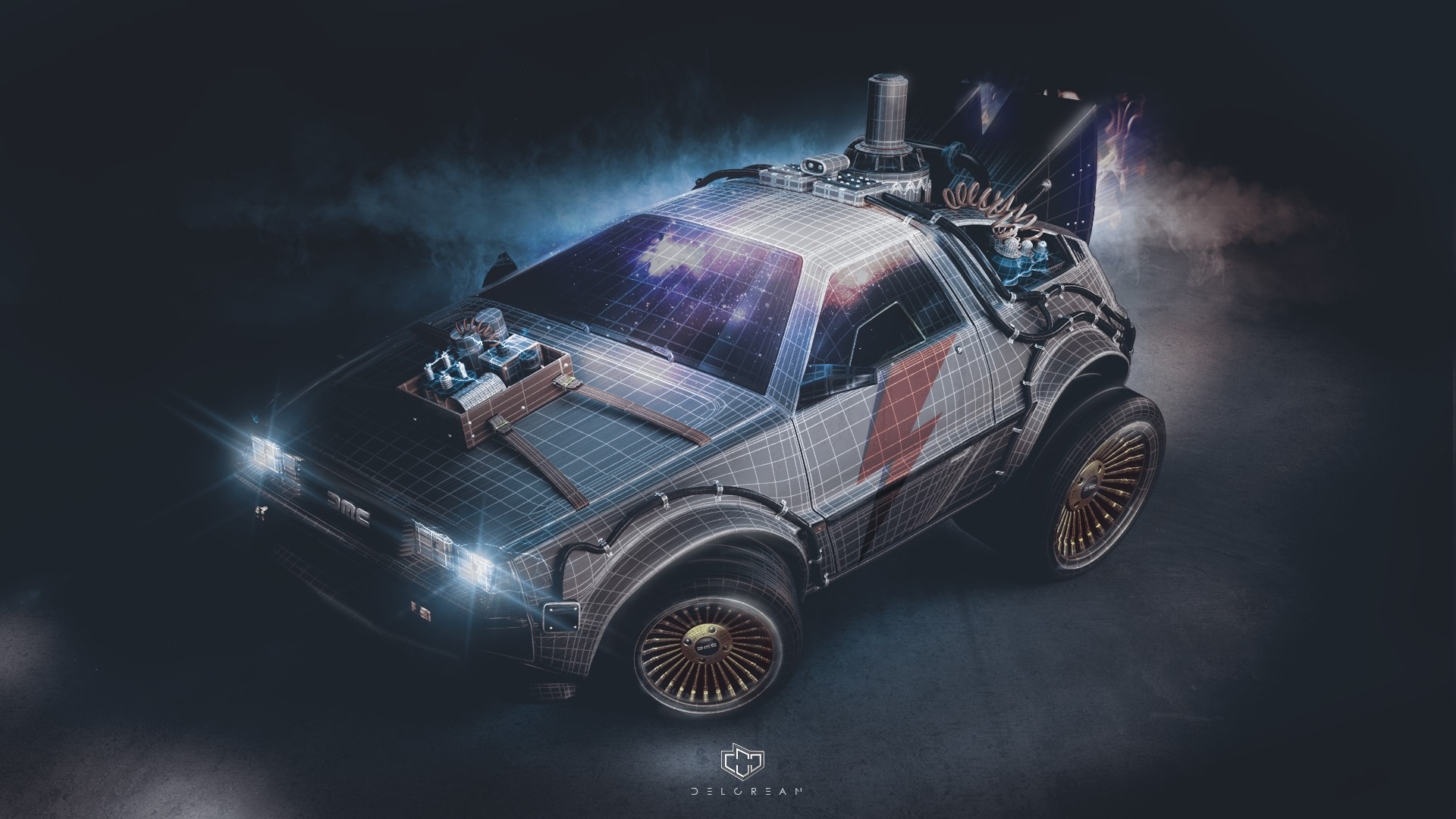 DeLorean time machine from Back to the Future HD Wallpaper