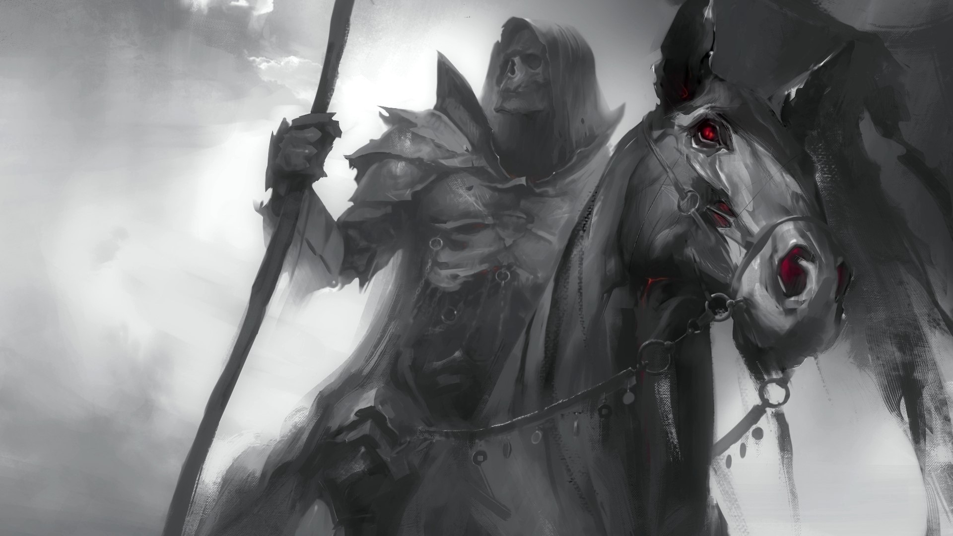Grim Reaper on a horse HD Wallpaper