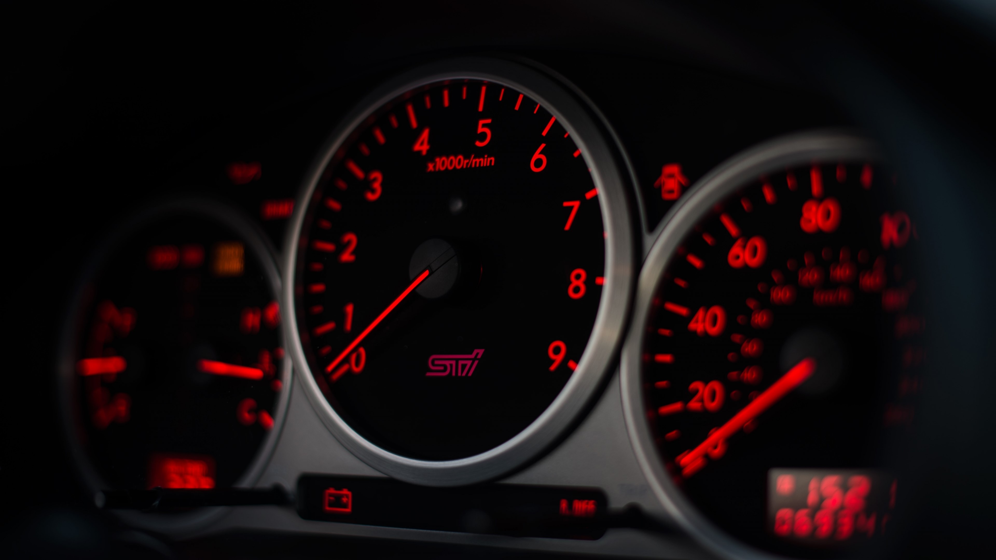 Subaru STI Car Dashboard Gauges HD Wallpaper