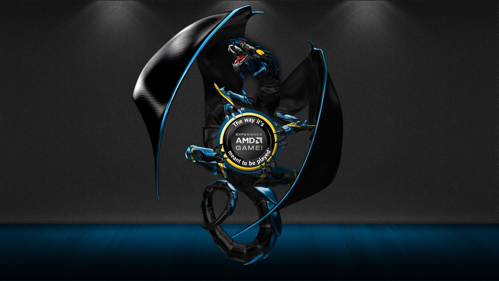 AMD Dragon with "The Way It's Meant To Be Played" Logo HD Wallpaper