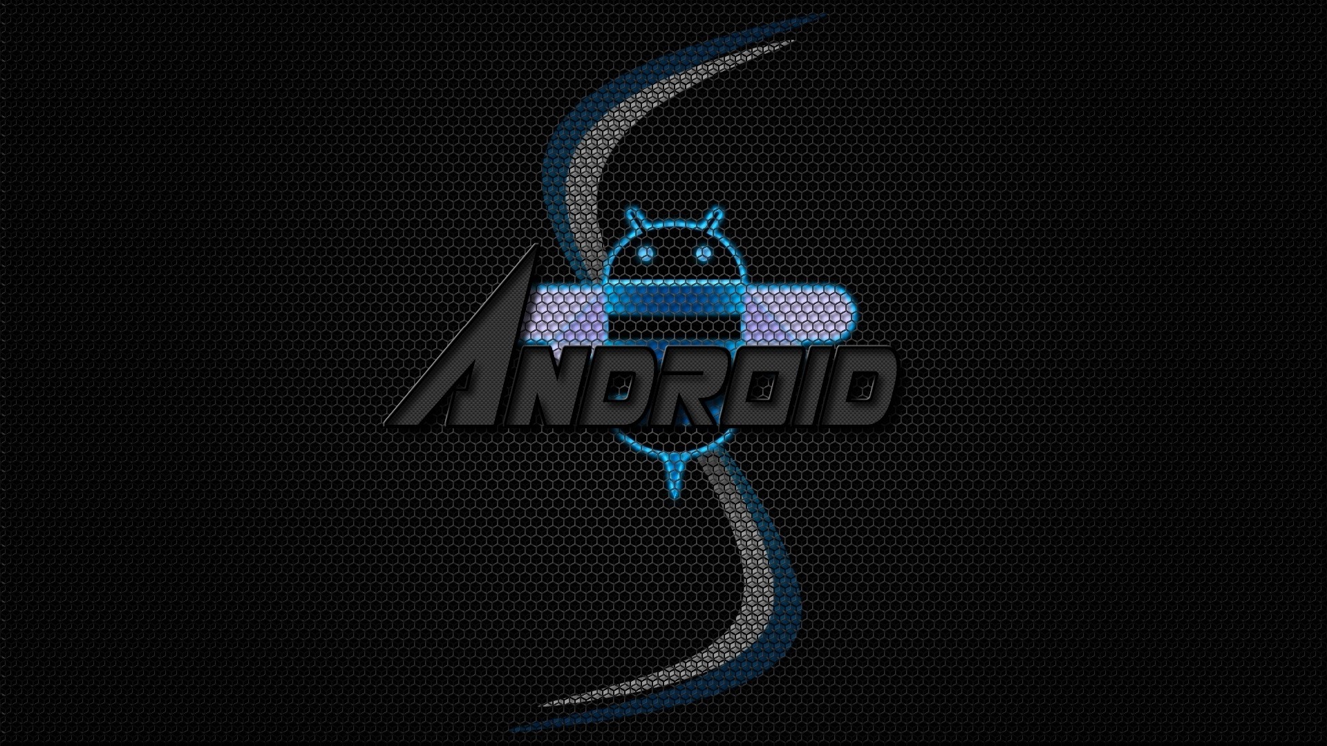 Android Logo with Blue Swirls HD Wallpaper