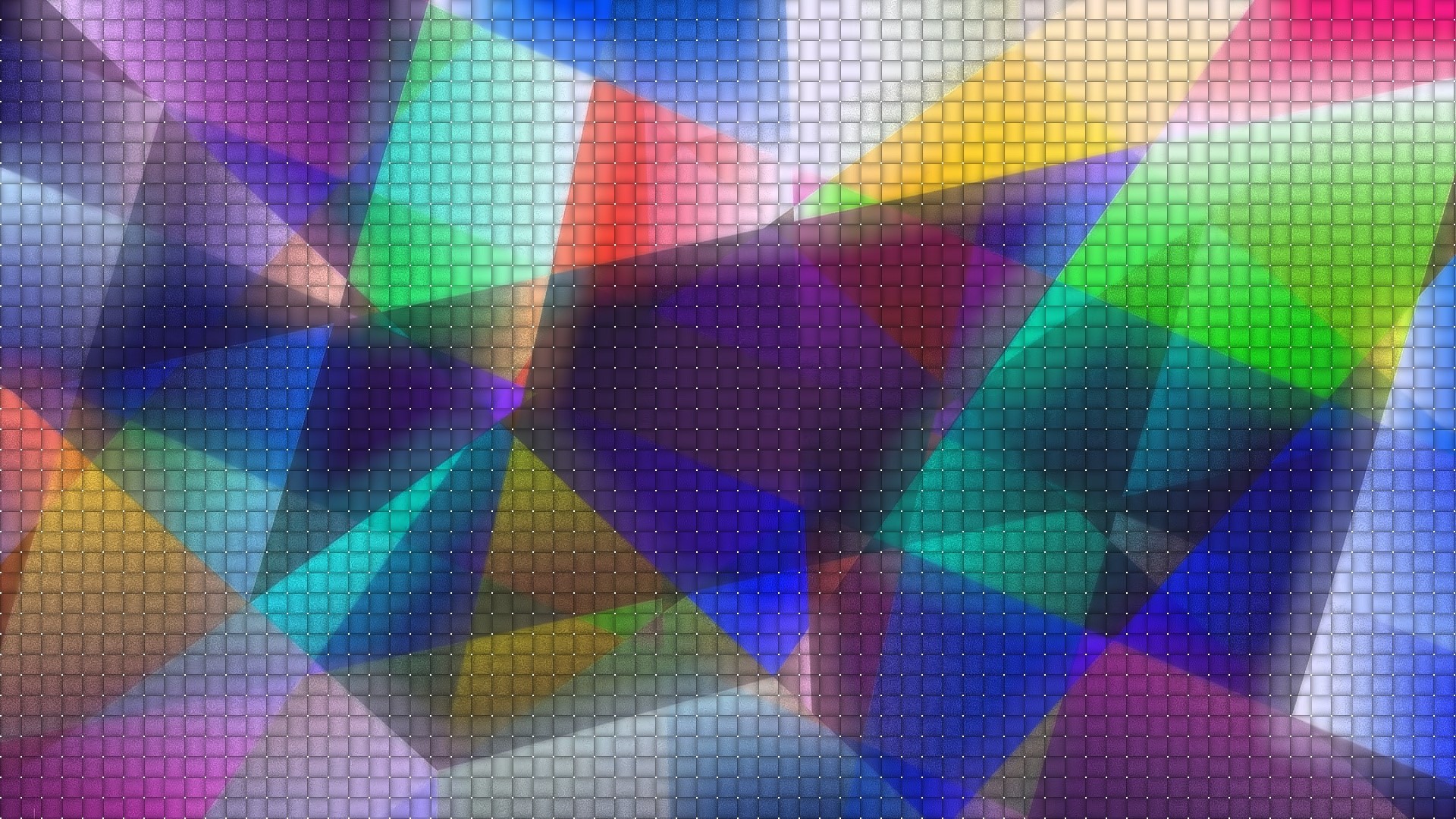 Abstract geometric shapes with mosaic overlay HD Wallpaper
