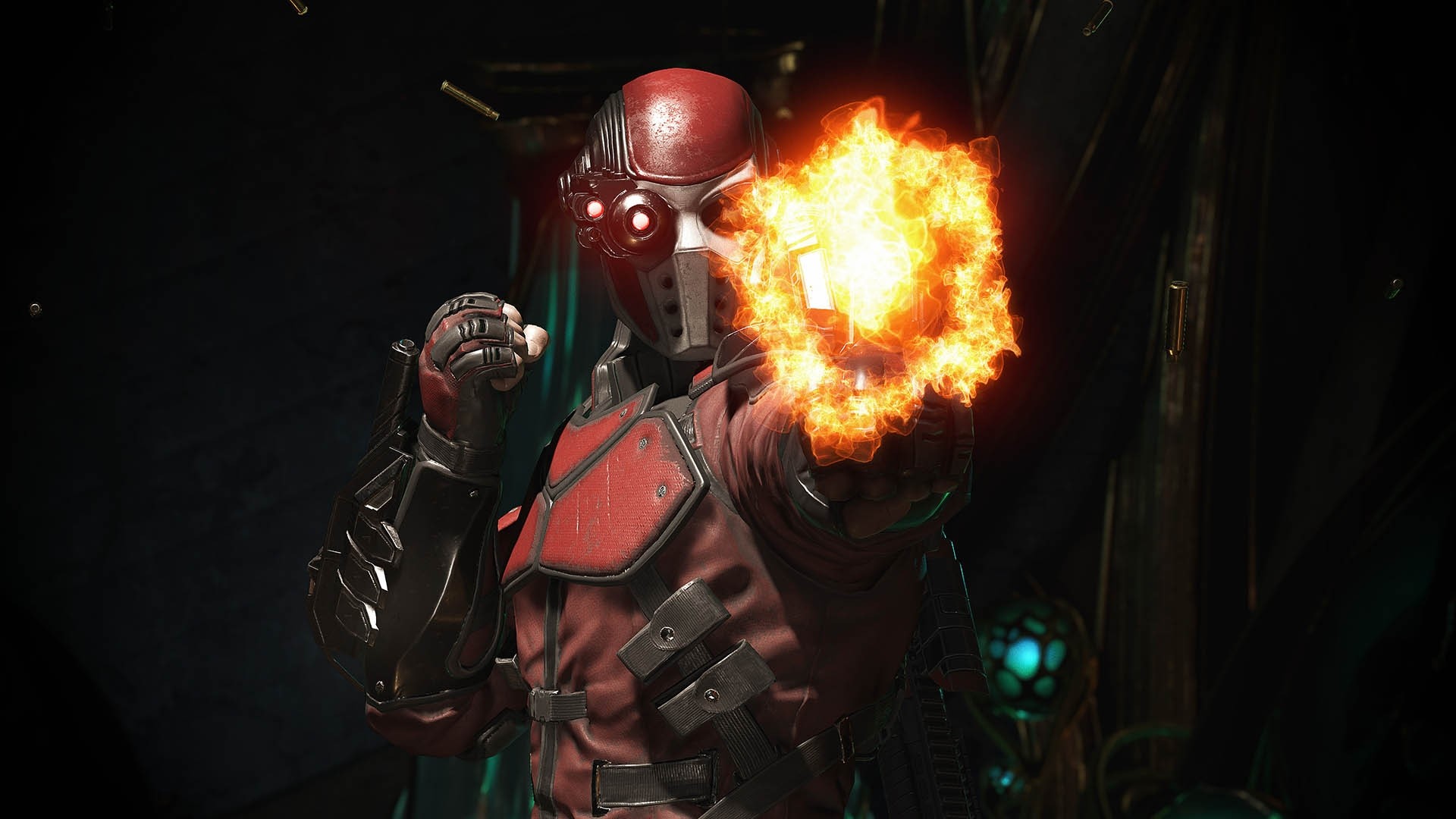 Deadshot firing a flaming projectile HD Wallpaper