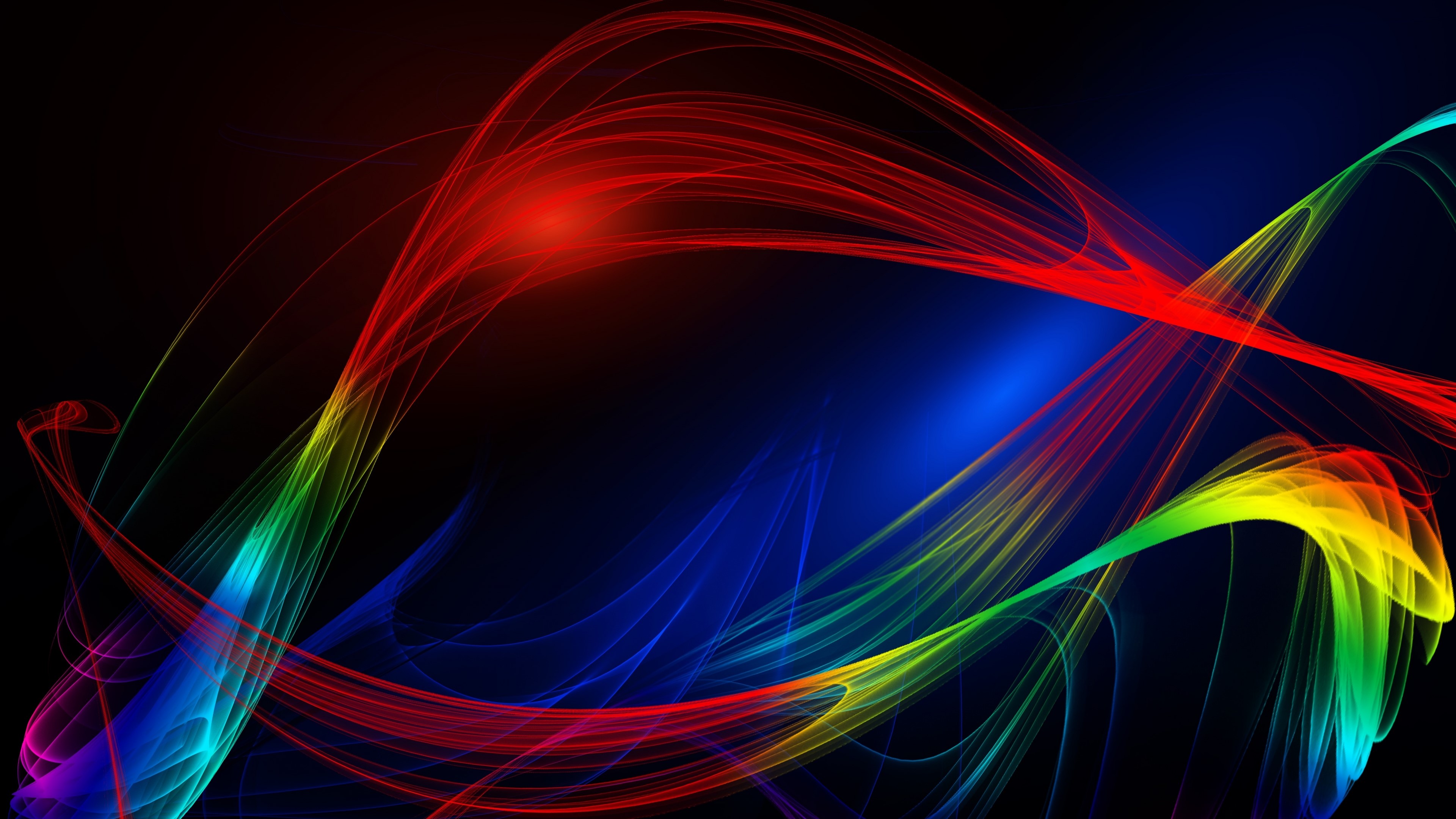 4K Rainbow Waves HD Wallpaper