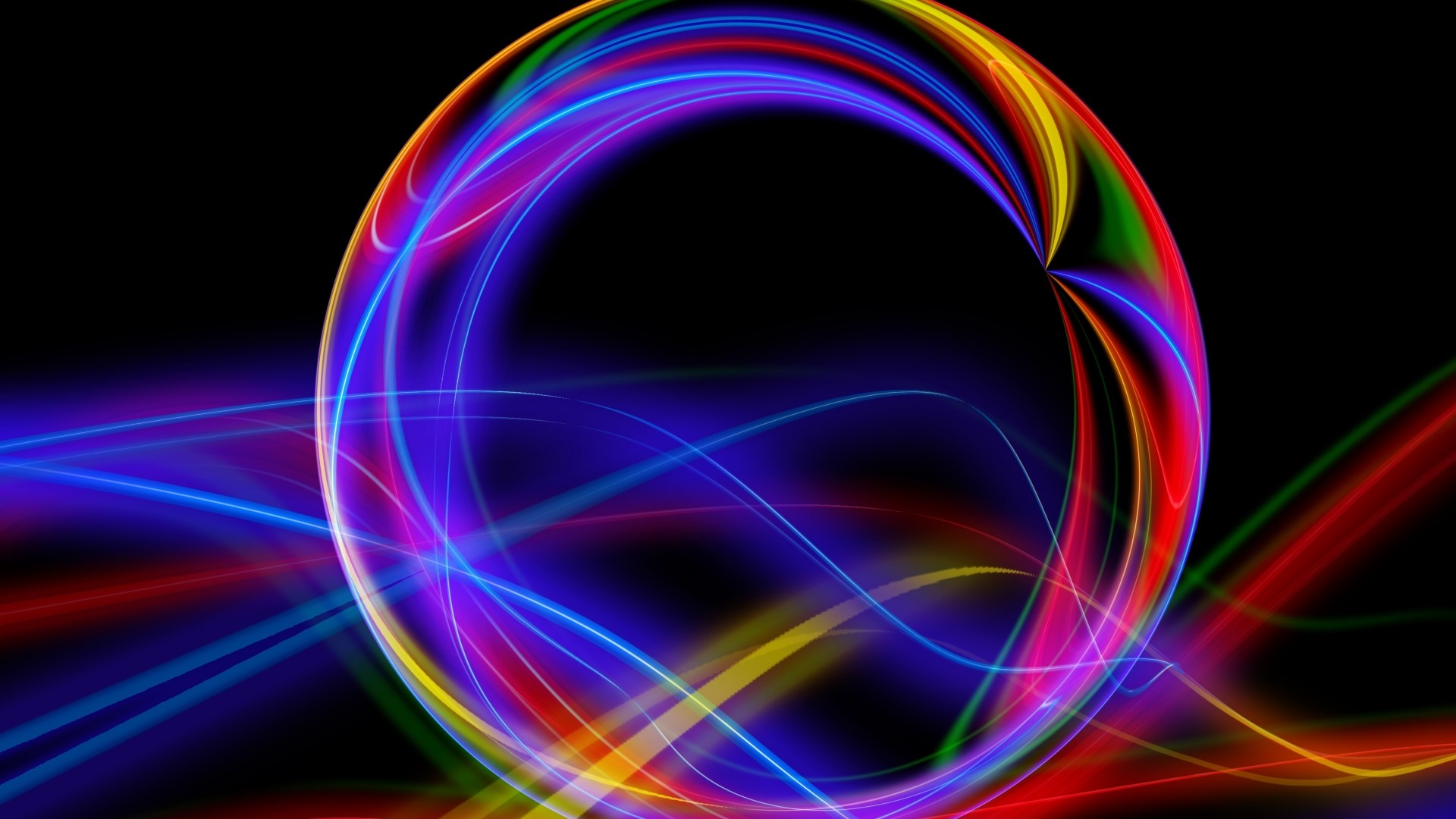 Abstract colorful light trails forming a sphere HD Wallpaper