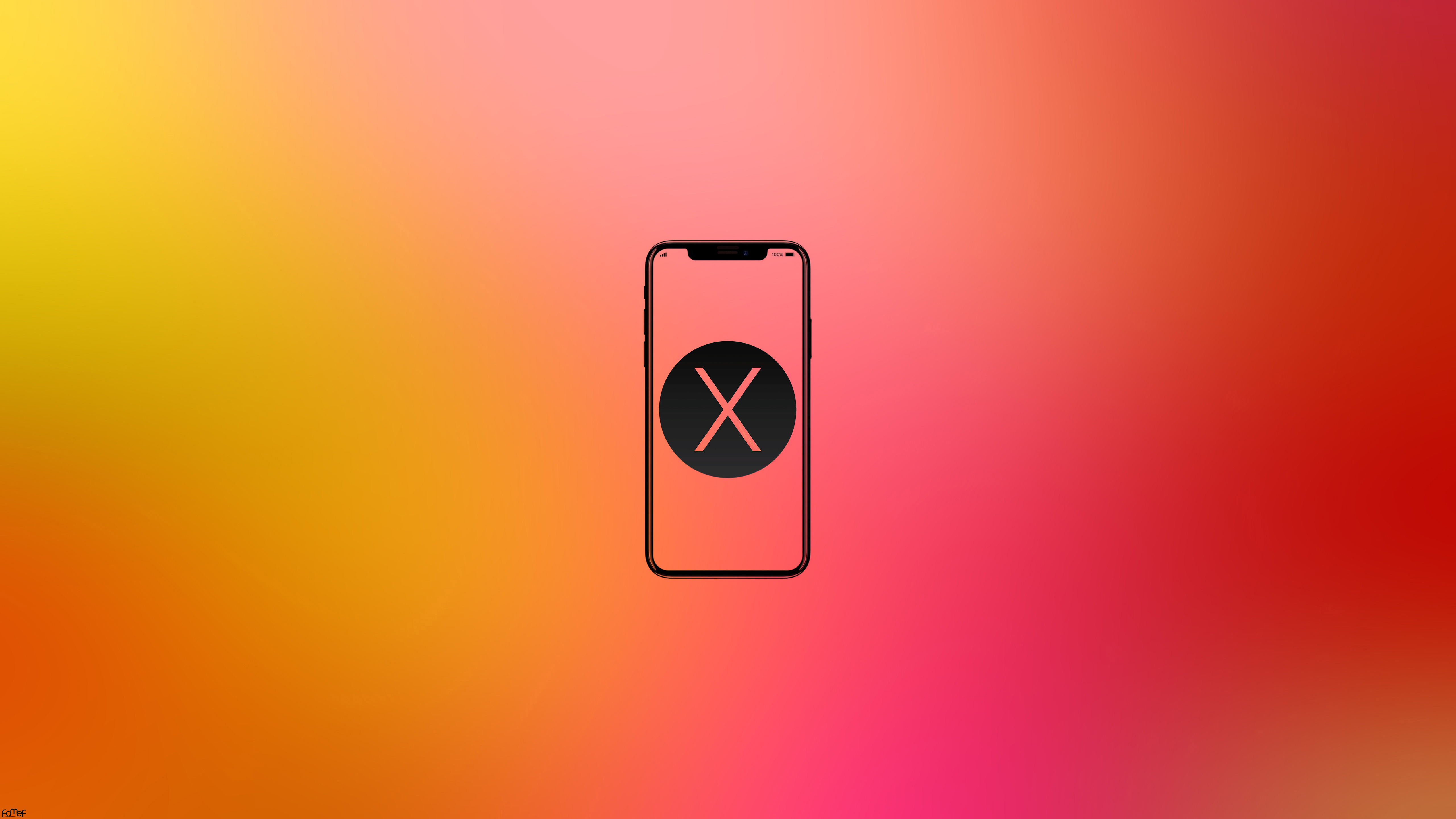 iPhone X with X symbol HD Wallpaper