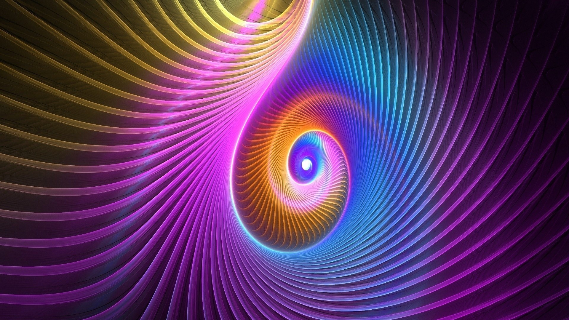 Abstract fractal spiral with vibrant colors HD Wallpaper
