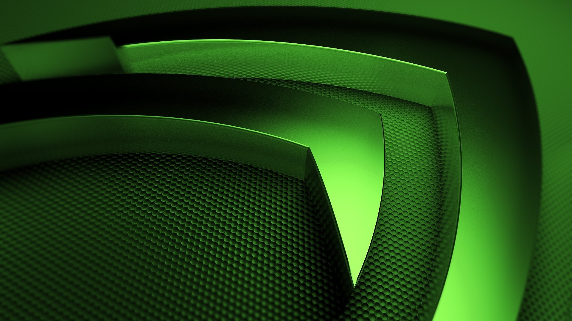 Green abstract metallic logo HD Wallpaper