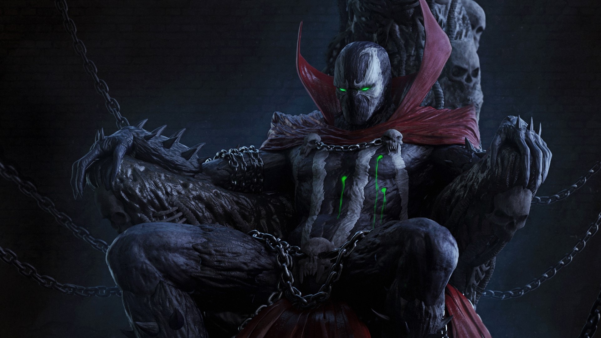 Spawn sitting on a throne HD Wallpaper