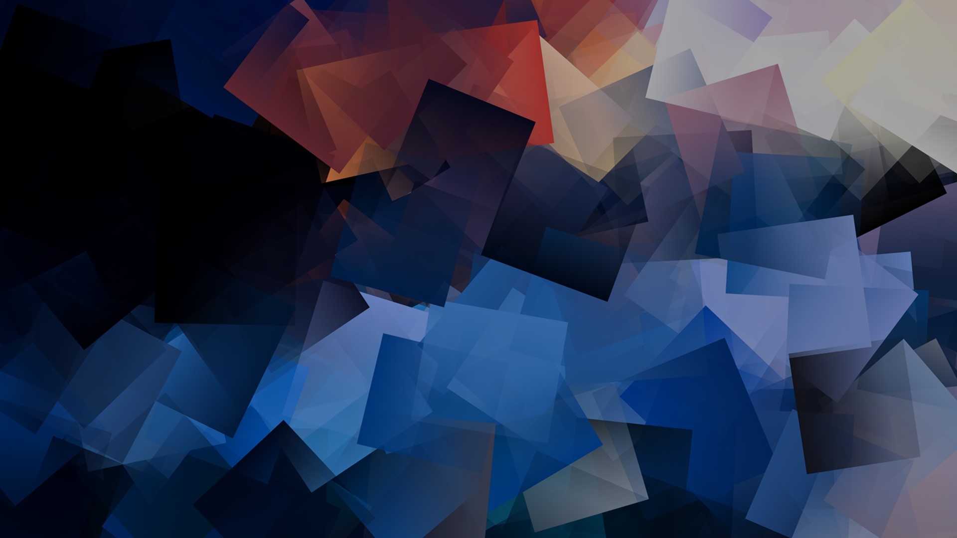 Abstract geometric shapes in dark blue and red hues HD Wallpaper