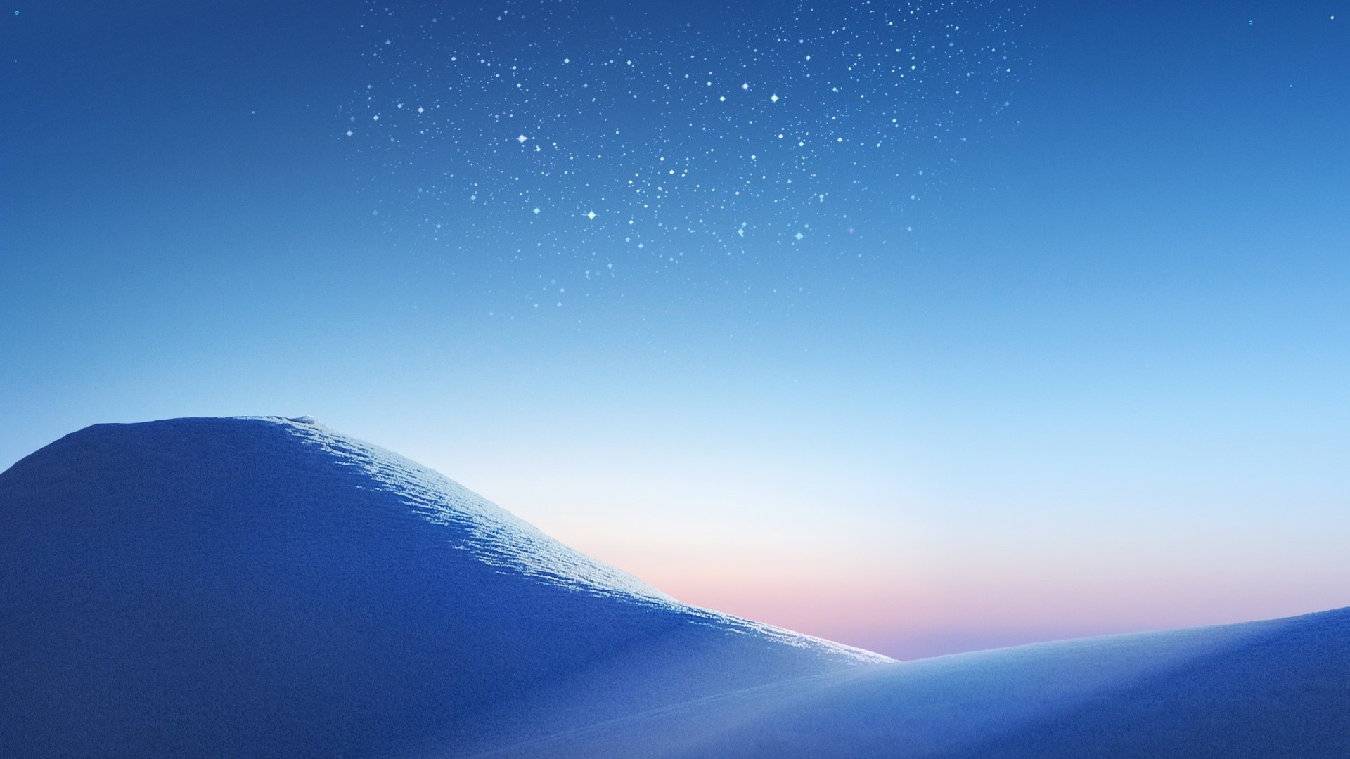 Blue dunes under a starry sky HD Wallpaper