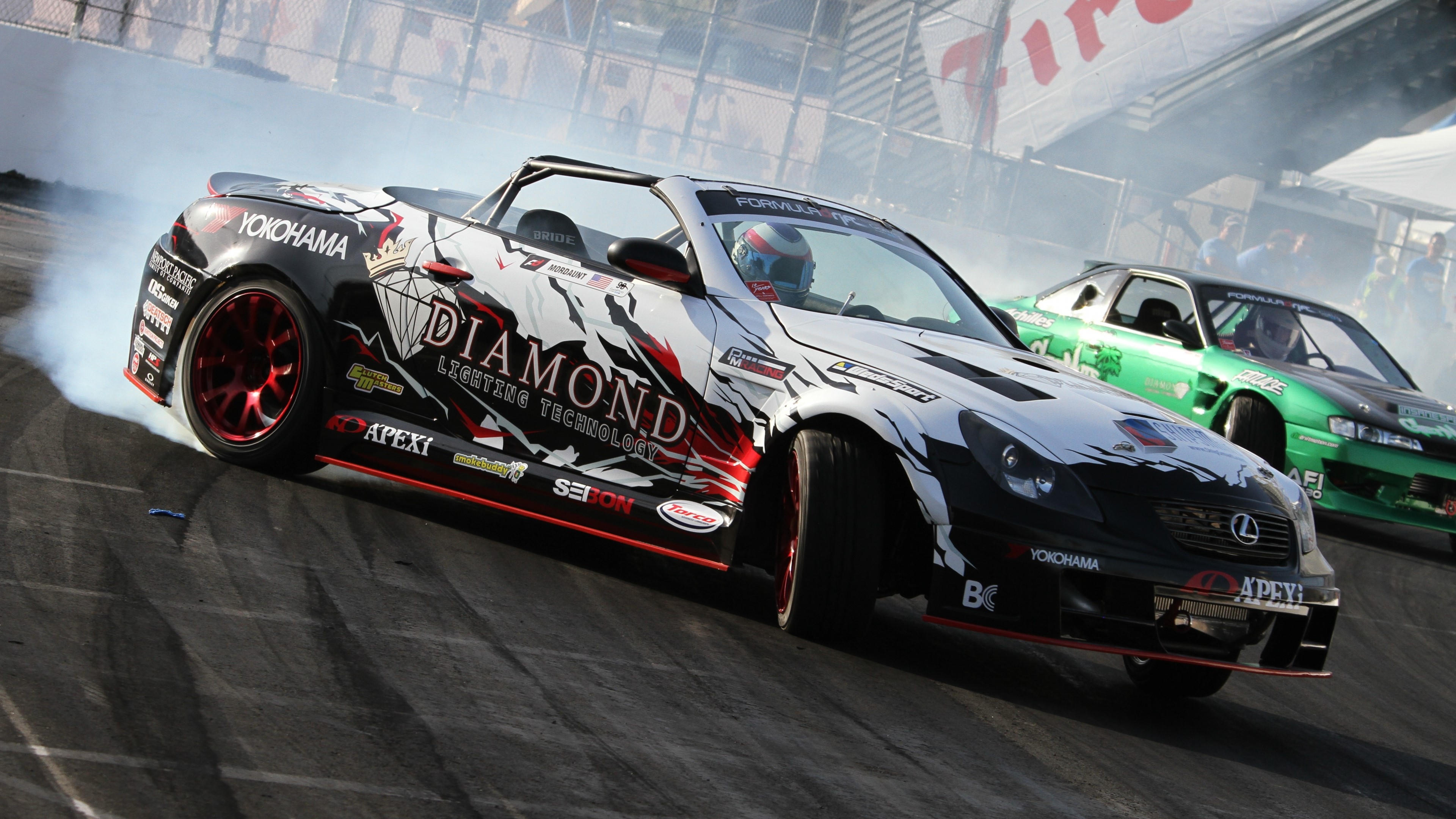4K Drift Race with Diamond Lighting Technology Car HD Wallpaper