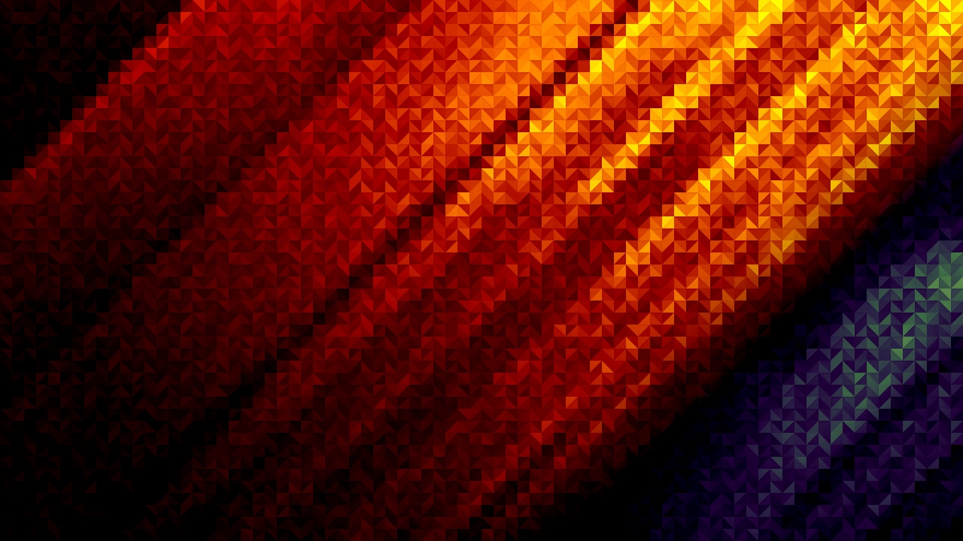 Abstract Triangles Red Orange Yellow Green Purple HD Wallpaper