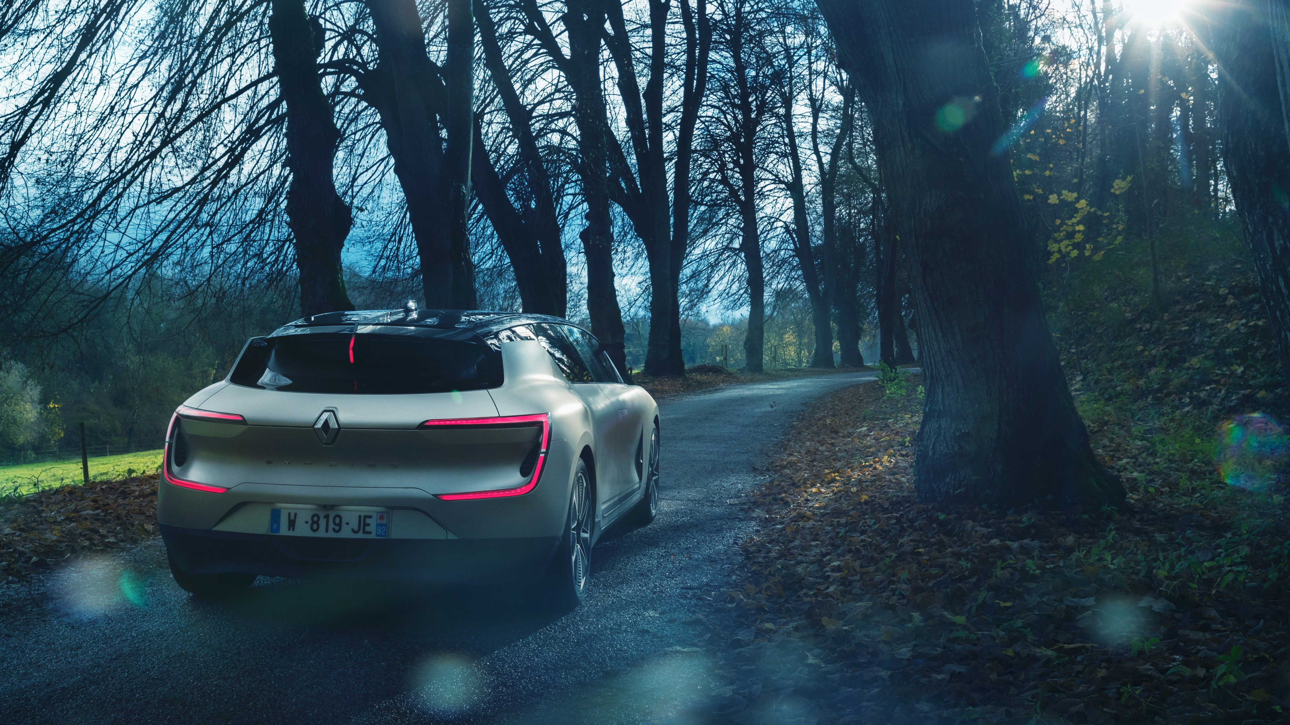 Renault Symbioz autonomous electric car on a road HD Wallpaper