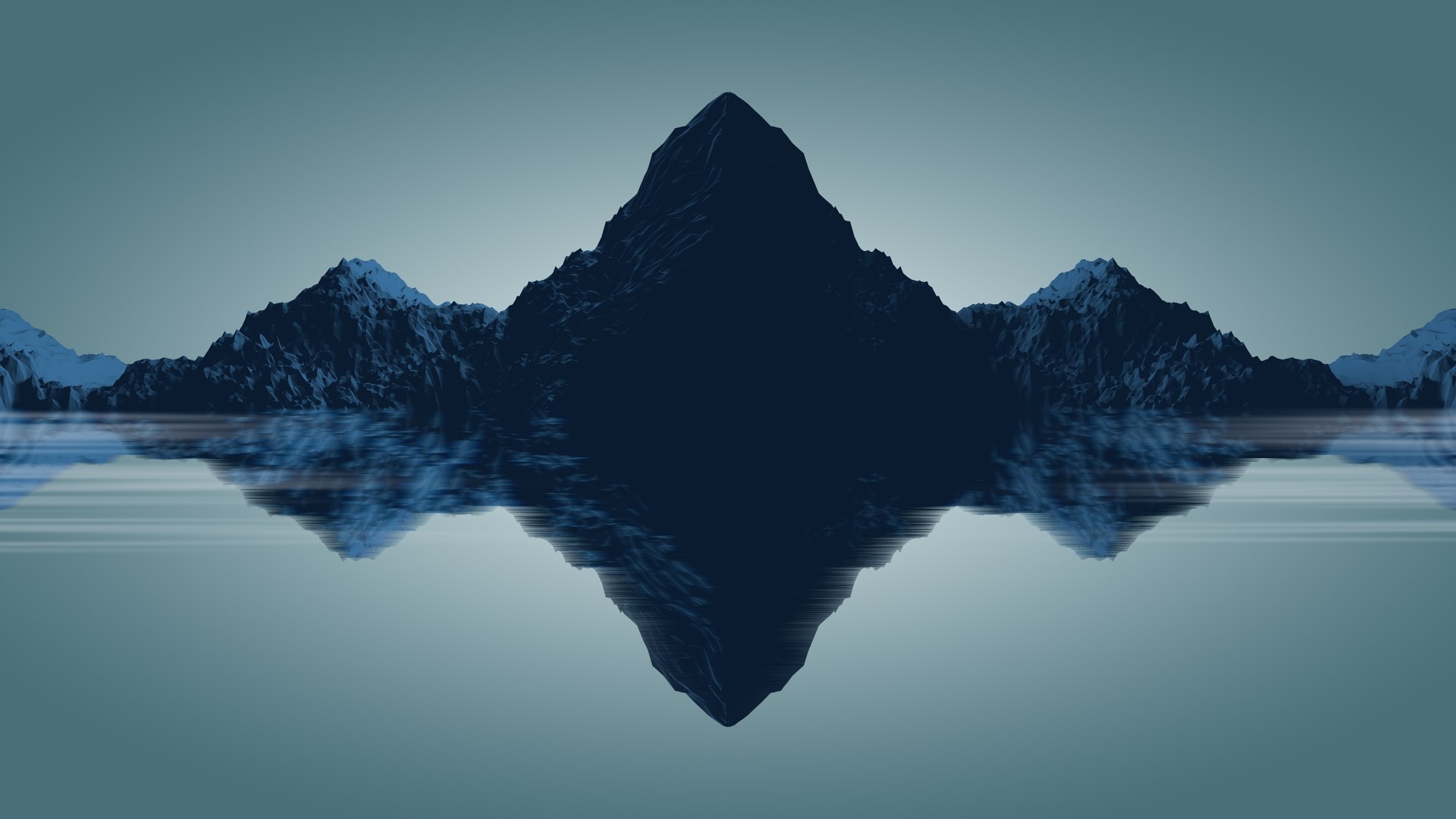 Minimalist Mountains Reflection HD Wallpaper