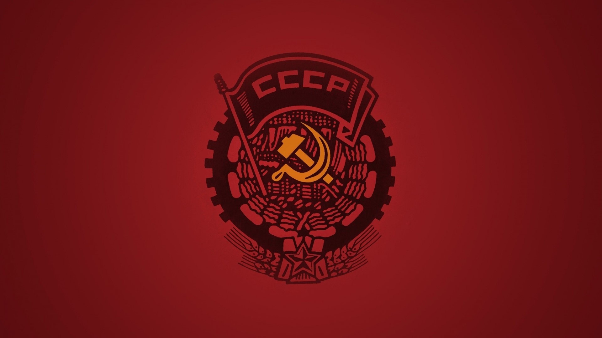 The USSR emblem with hammer and sickle HD Wallpaper