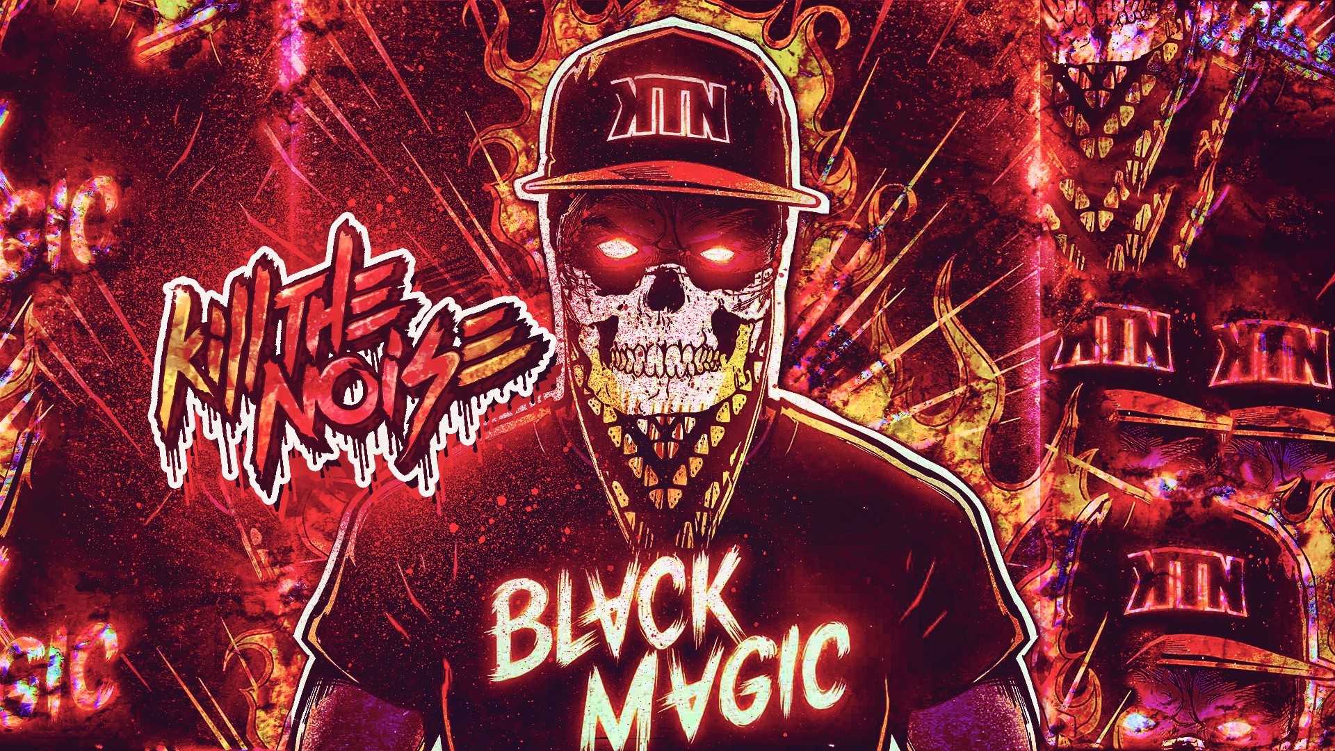 Kill The Noise with skull mask and 'Black Magic' shirt HD Wallpaper