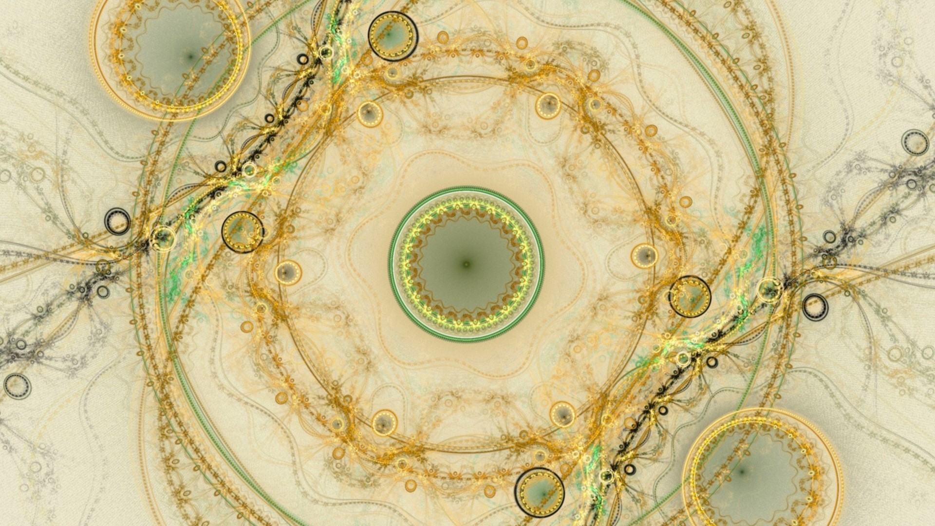 Abstract fractal pattern with circular elements HD Wallpaper