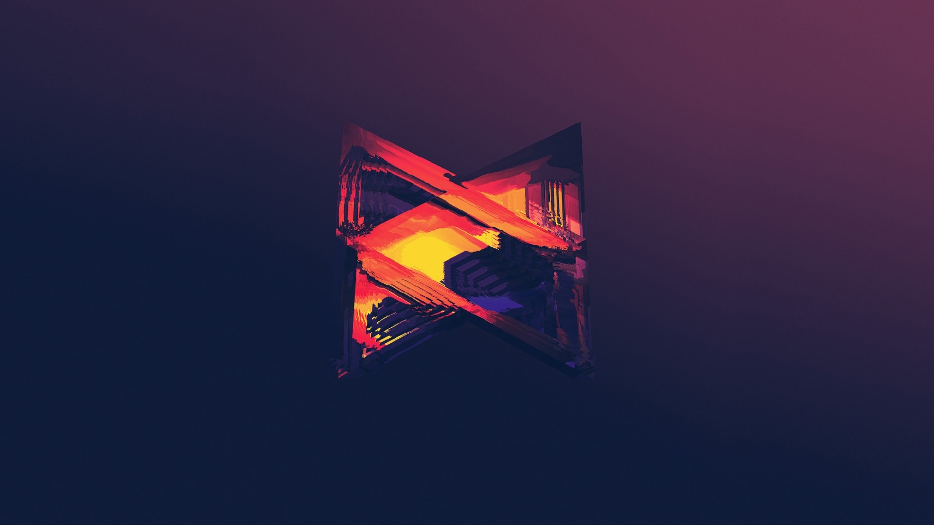 Abstract geometric shape with red and yellow colors HD Wallpaper