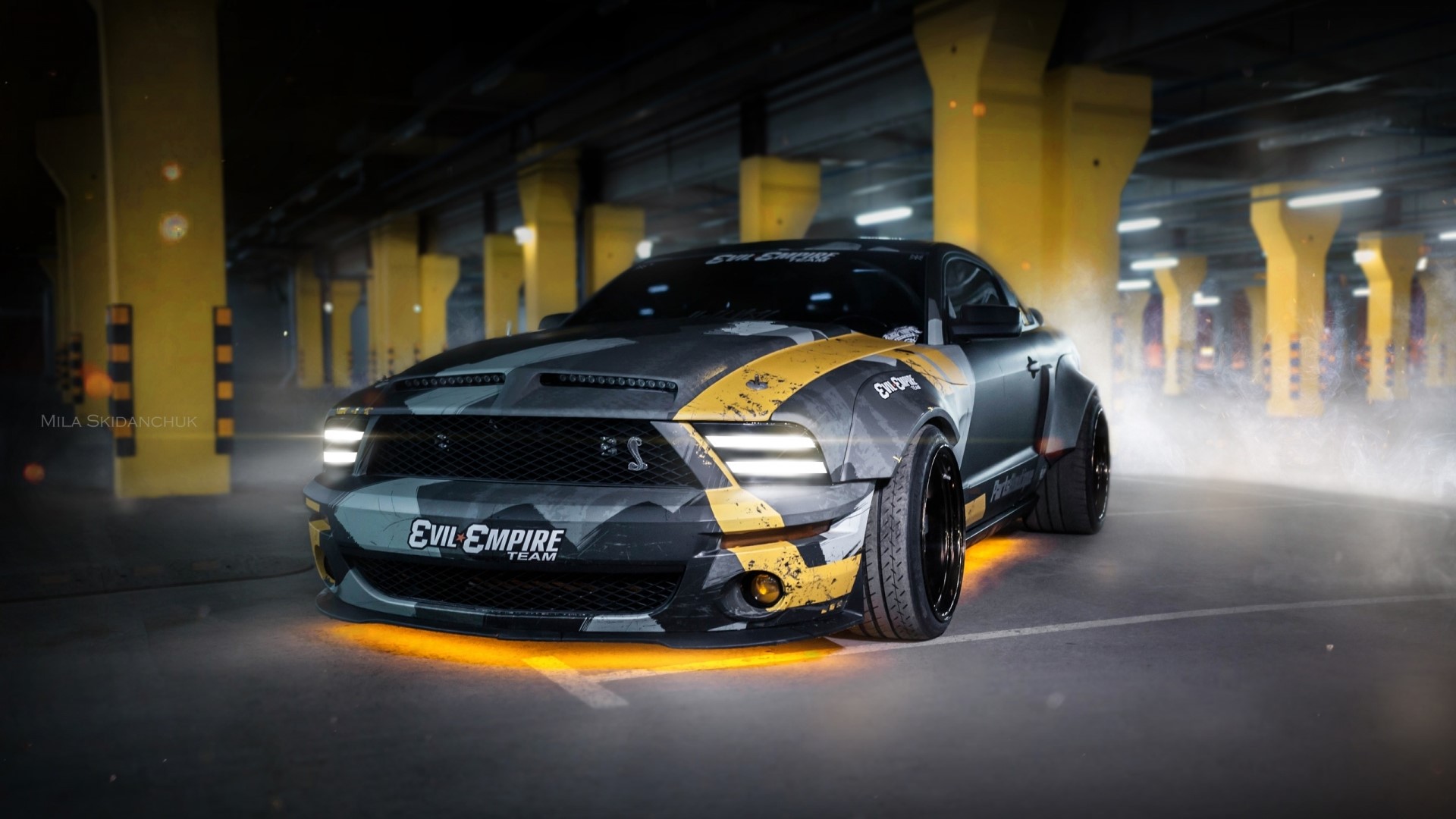 Ford Mustang with "Evil Empire" livery HD Wallpaper