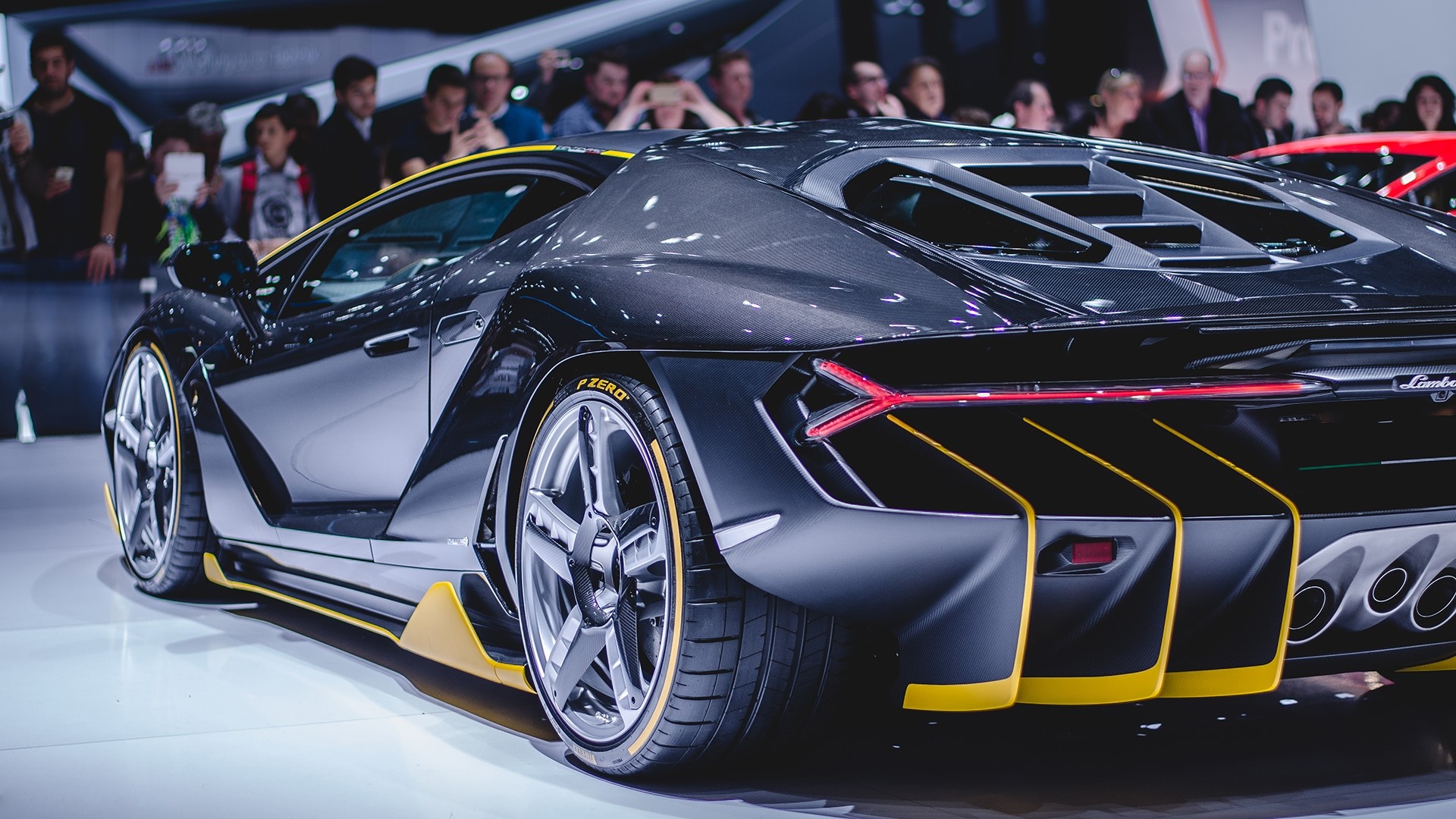 Lamborghini Centenario rear view HD Wallpaper