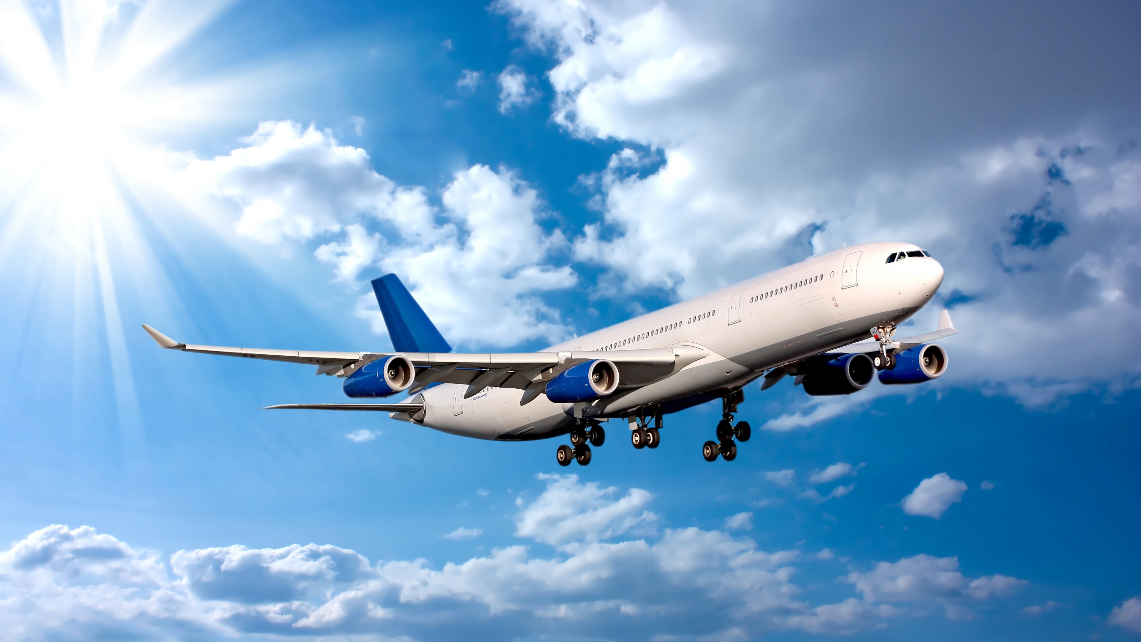 4K Airliner in the Sky HD Wallpaper